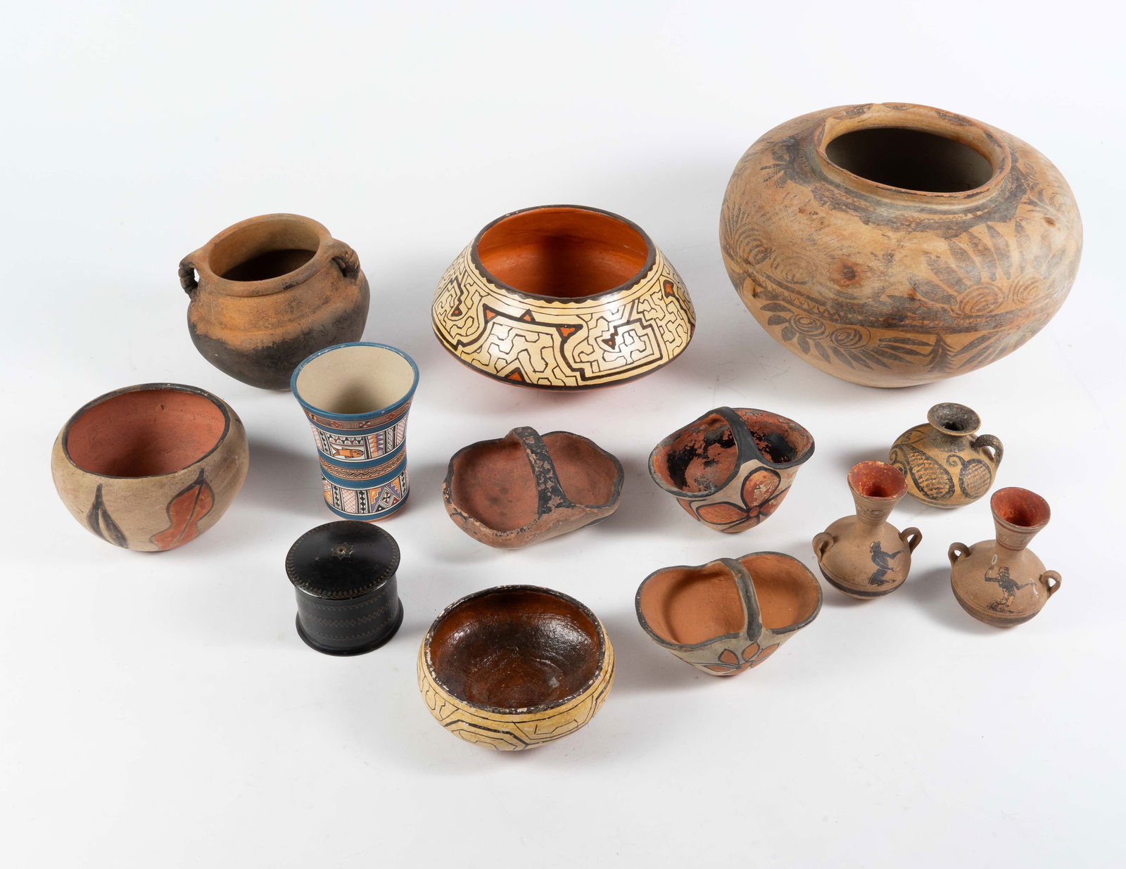 Lot: Mostly Unsigned Pottery- Greek, Peruvian, etc (1 of 12)