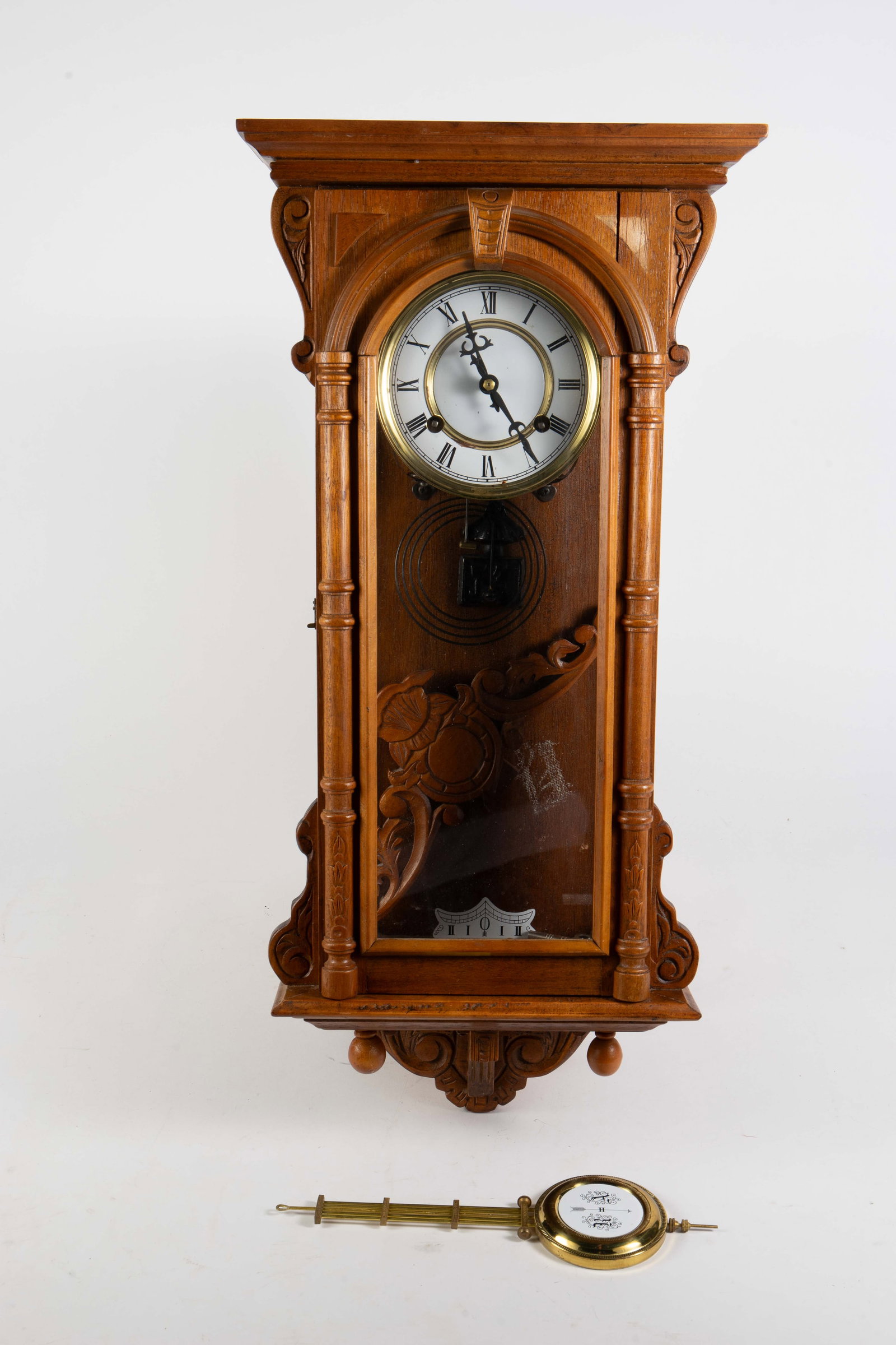 Nicely Carved Time & Strike Clock. (1 of 3)