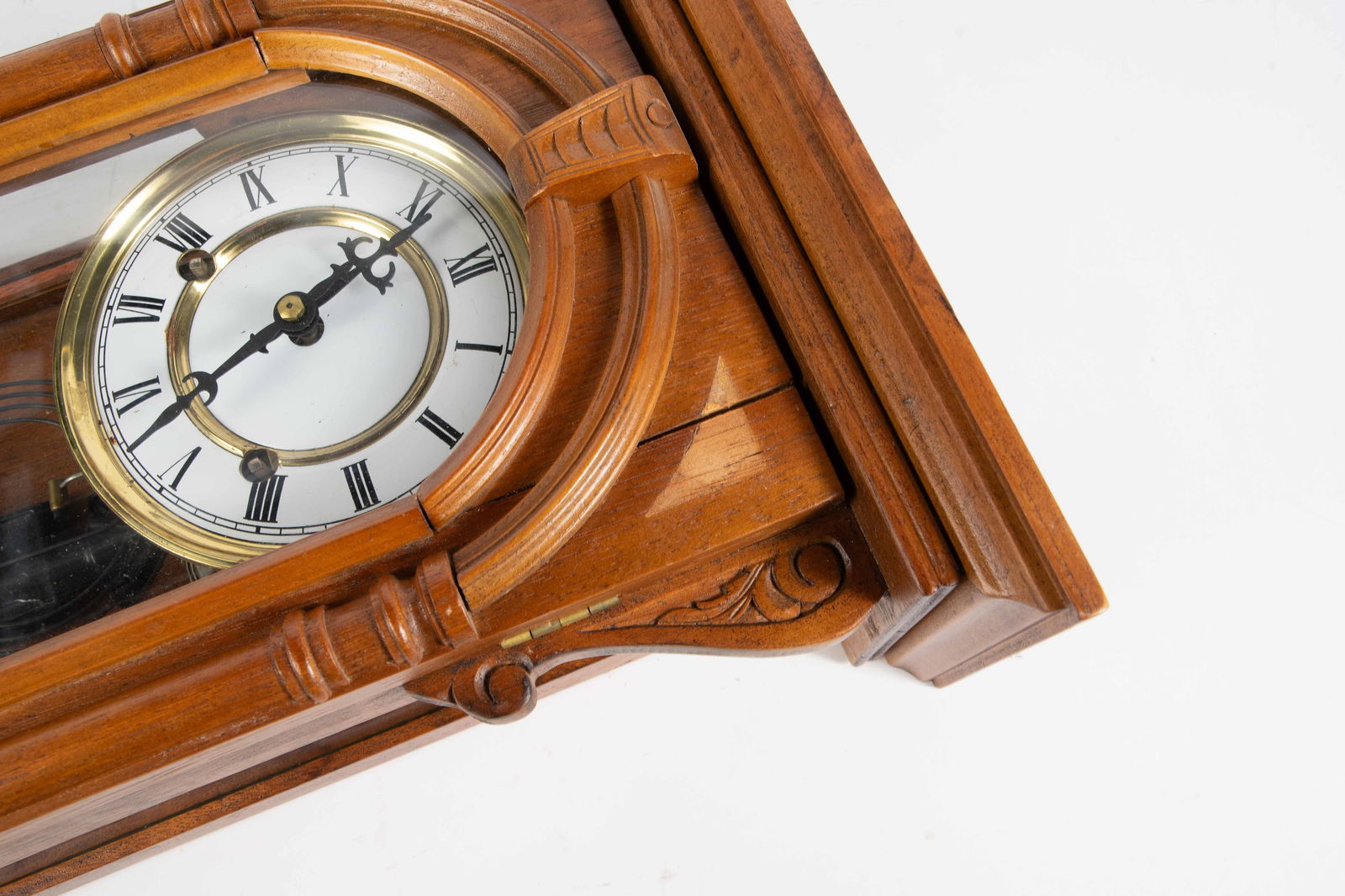 Nicely Carved Time & Strike Clock. - 3