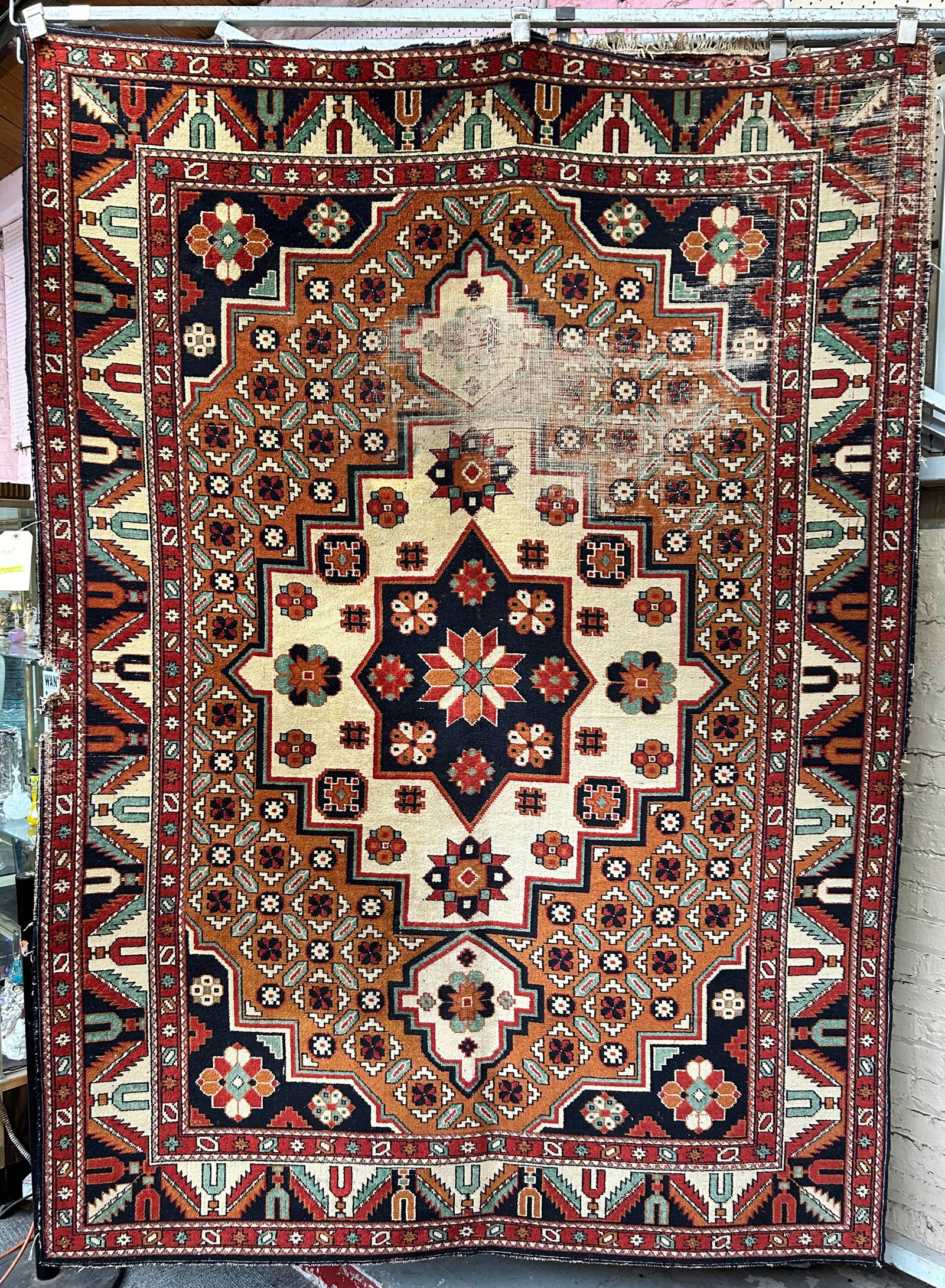 5' 9" x 8' Caucasian Rug, As Is. (1 of 6)