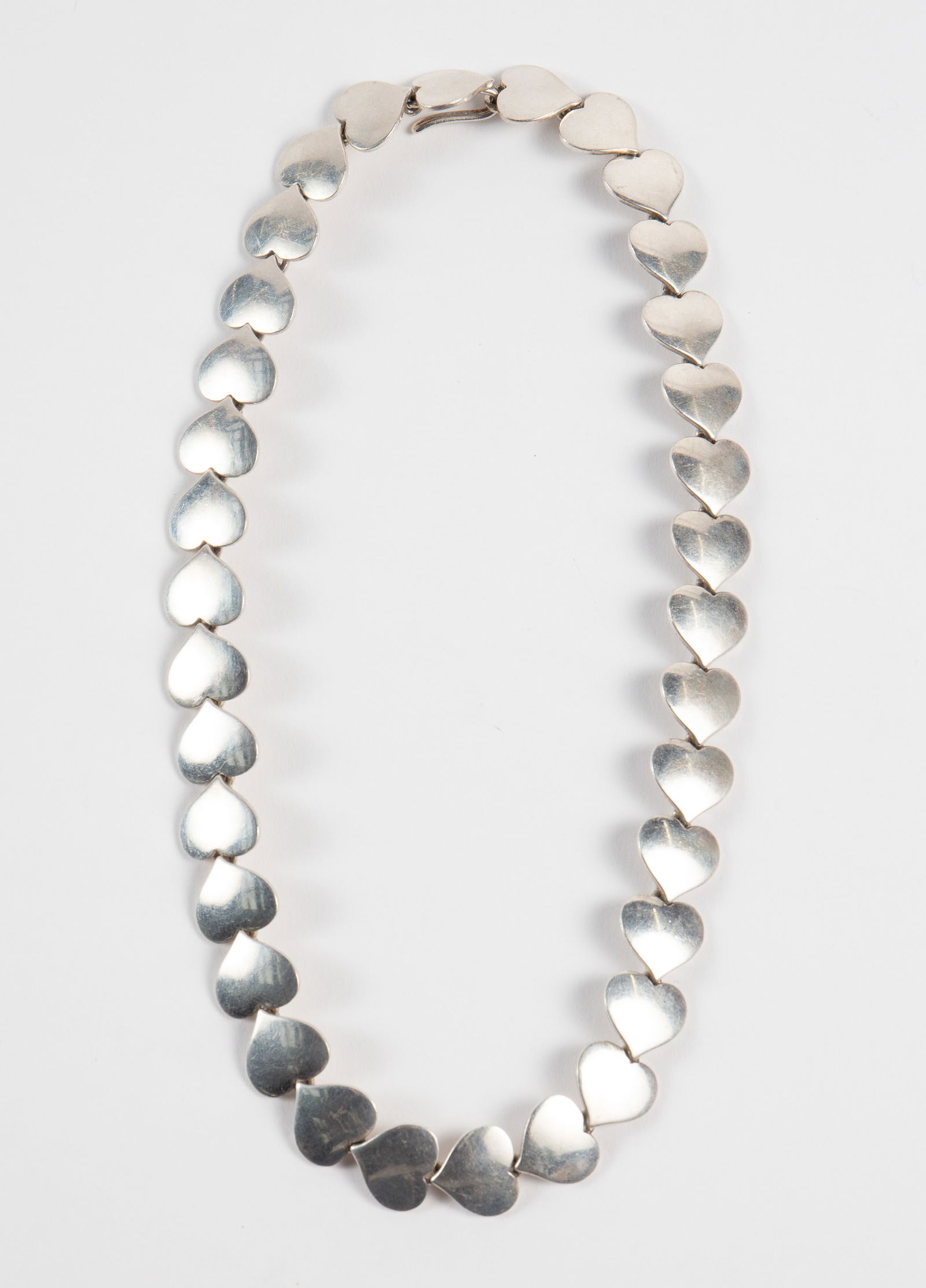 Hans Hansen Sterling Silver Heart Link Necklace. (1 of 4)