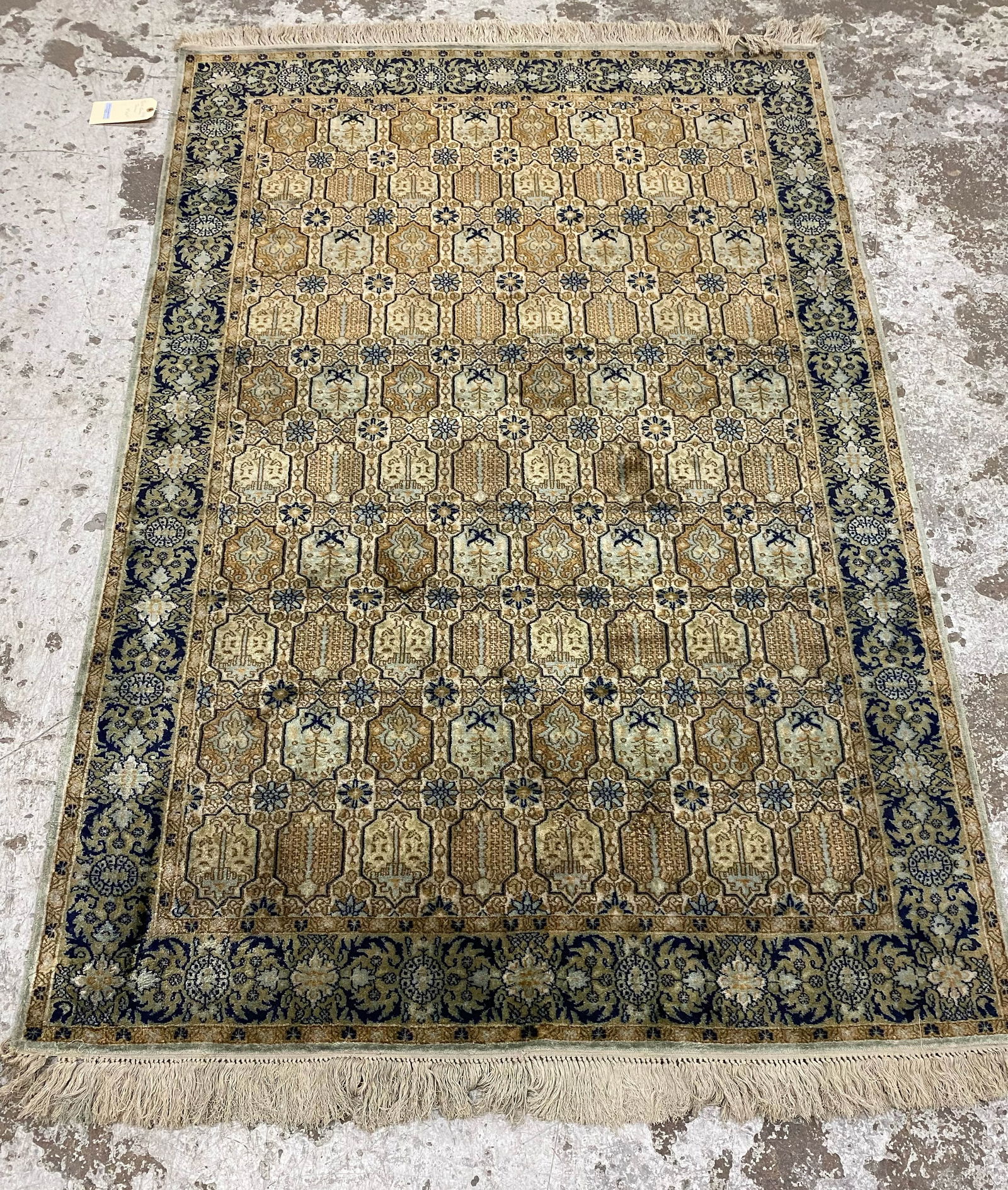 4' x 6' 1" Fine Persian Silk Quom Rug.: The rug looks to be in good overall condition. In-house shipping is available for this rug. Please see our website regarding our in-house shipping procedures.