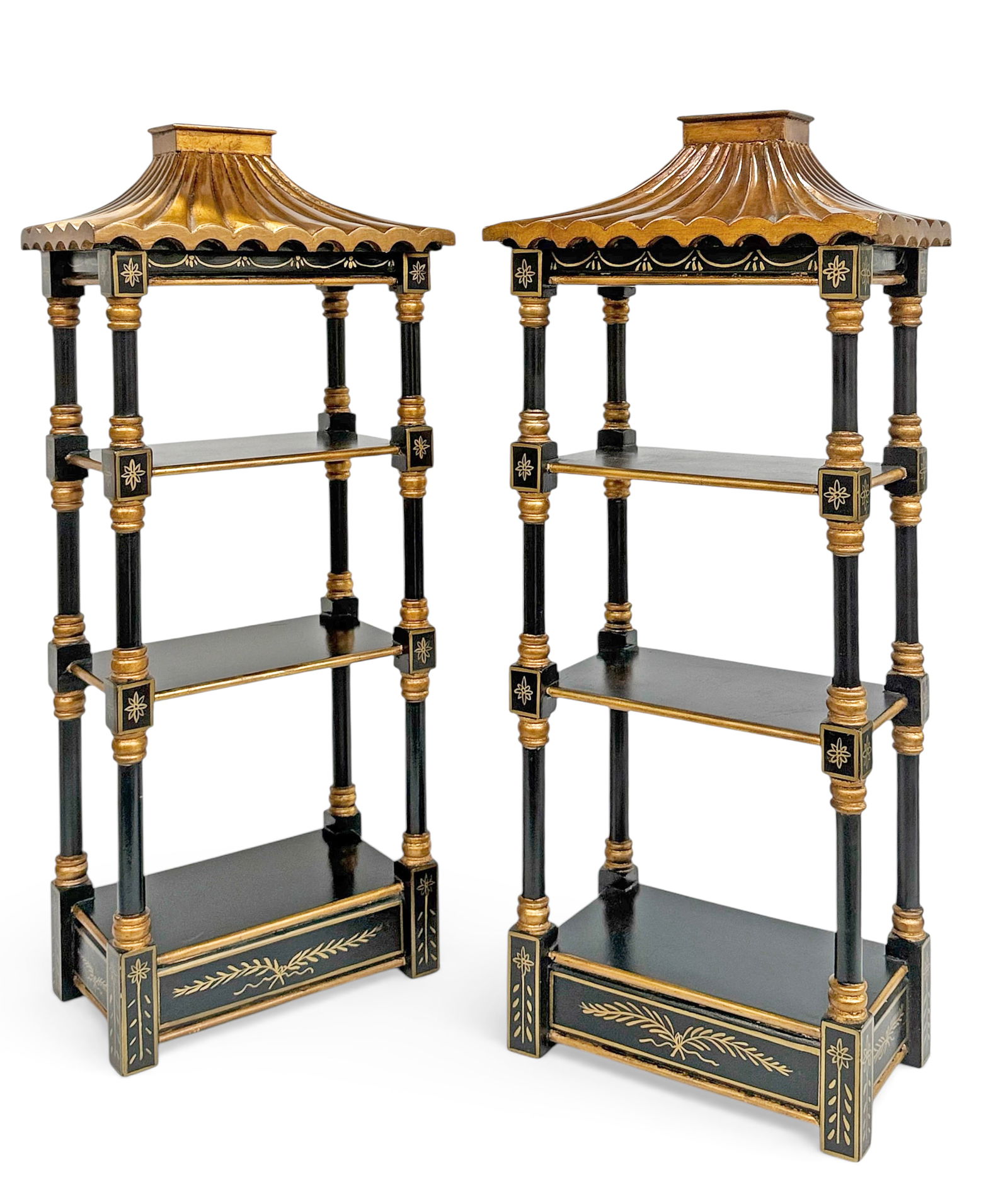 Pair of Regency Style Chinoiserie Wall Shelves. (1 of 4)