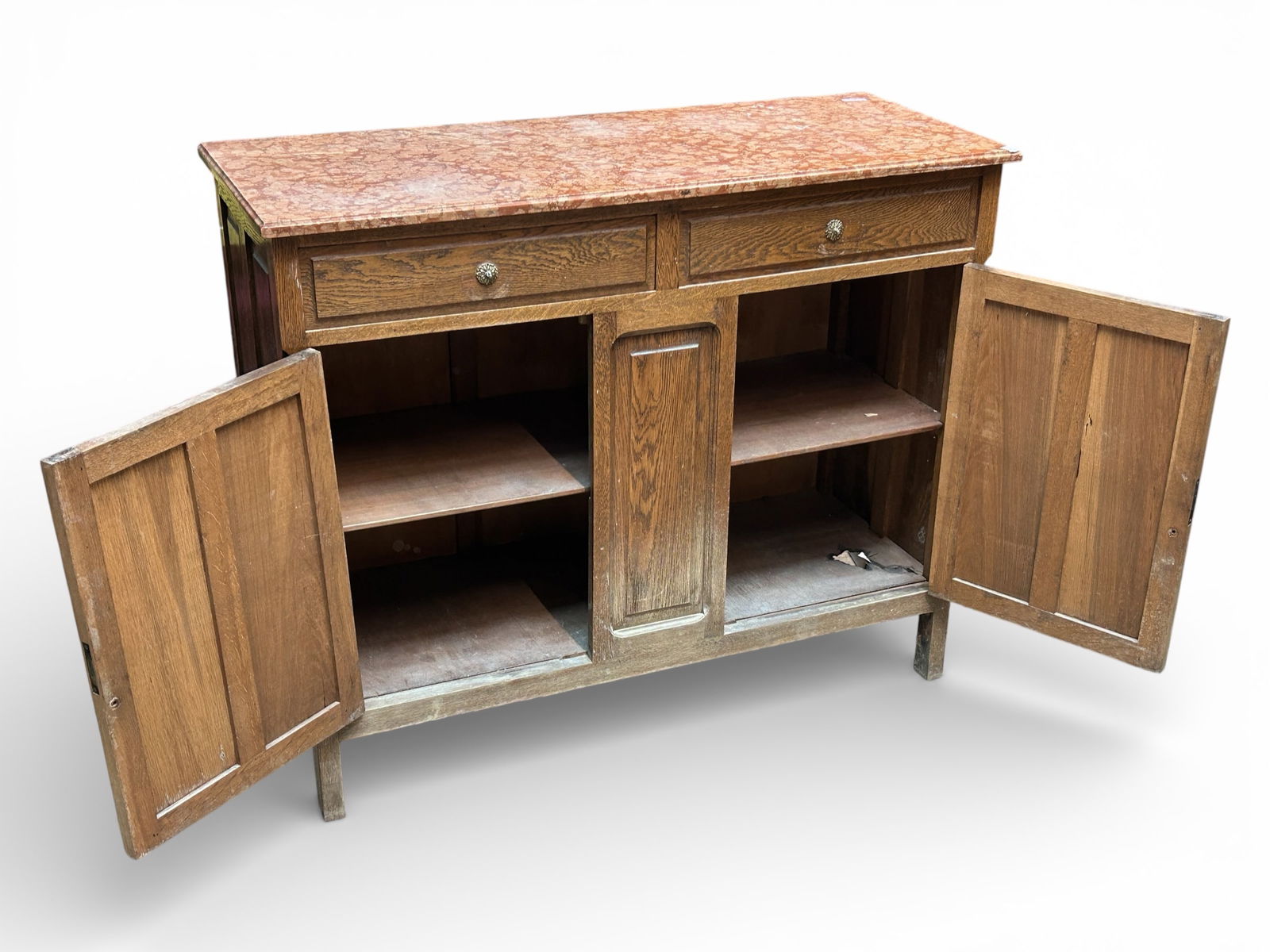 Marble Top Oak Sideboard. - 7