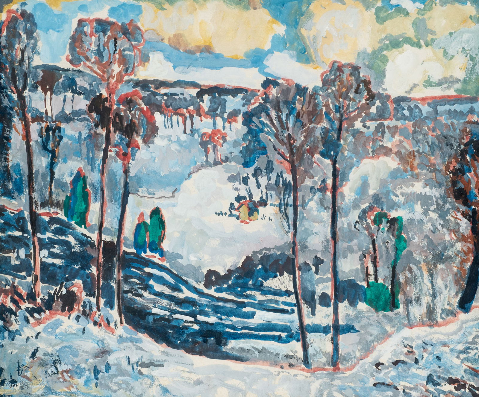 Francis F. Brown Winter Landscape Painting. (1 of 5)
