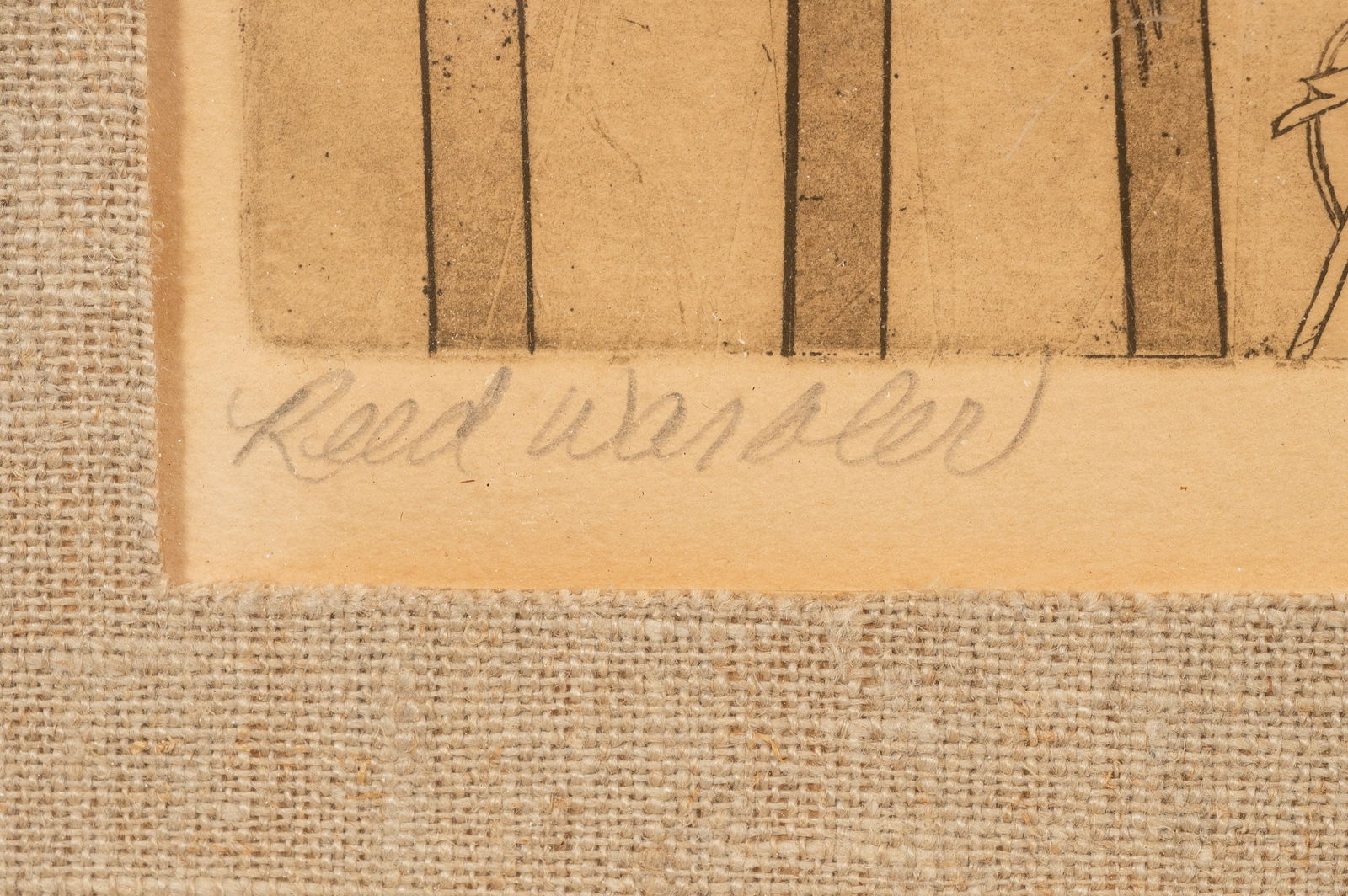 Bethia Brehmer Framed Etching, Reed Warbler. - 5