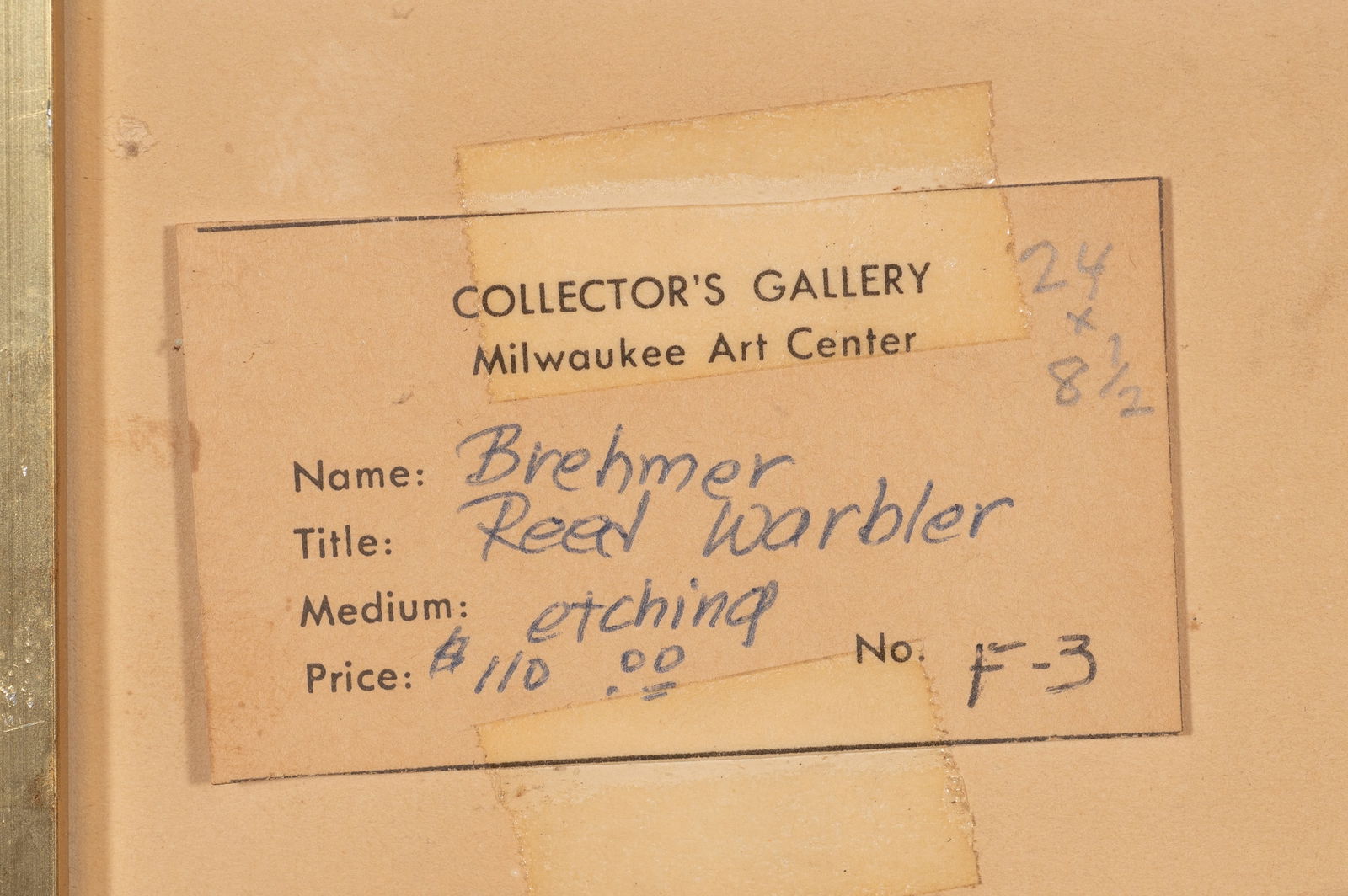 Bethia Brehmer Framed Etching, Reed Warbler. - 7