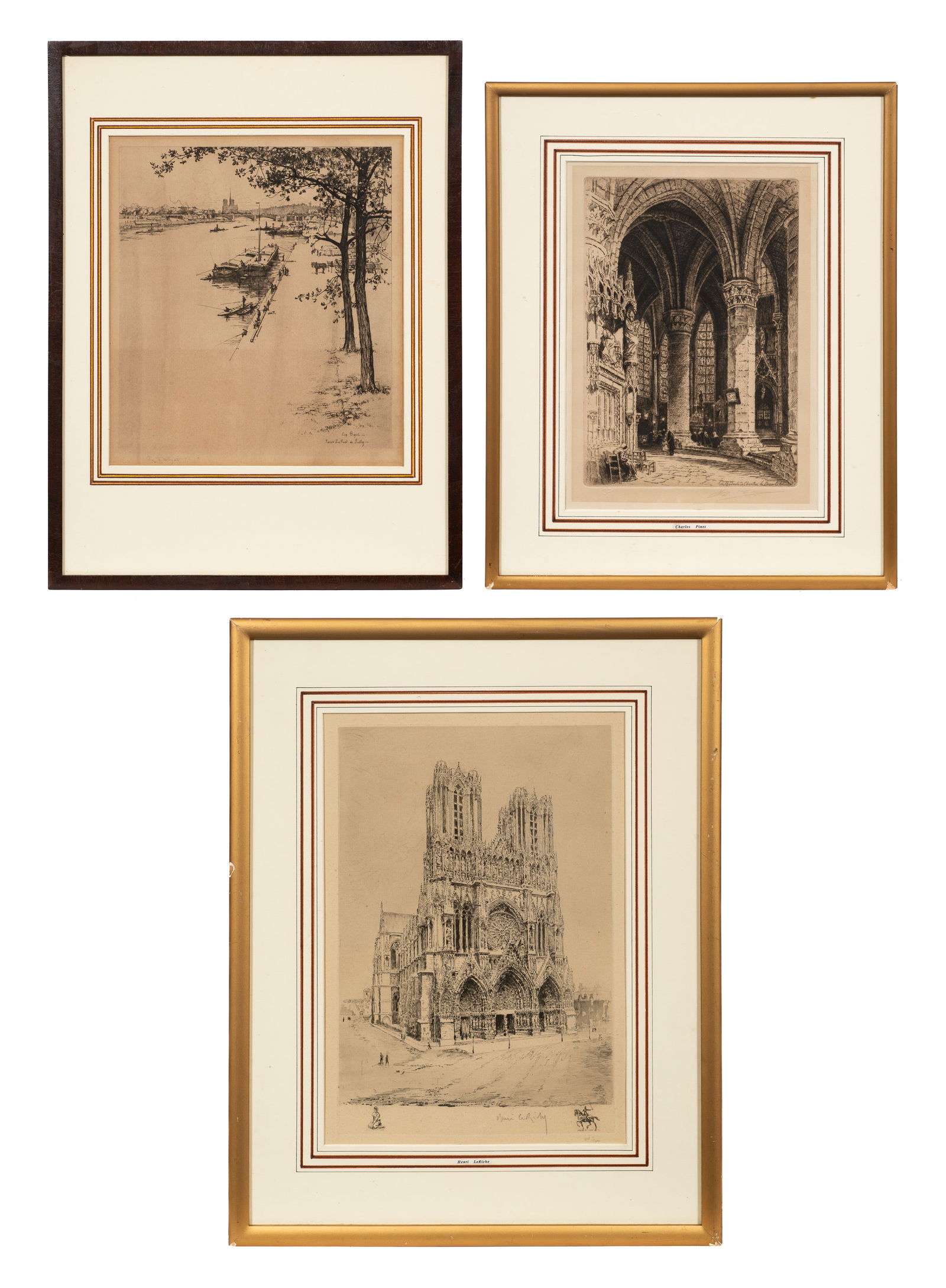Three French Etchings - LeRiche, Bejot, etc. (1 of 15)