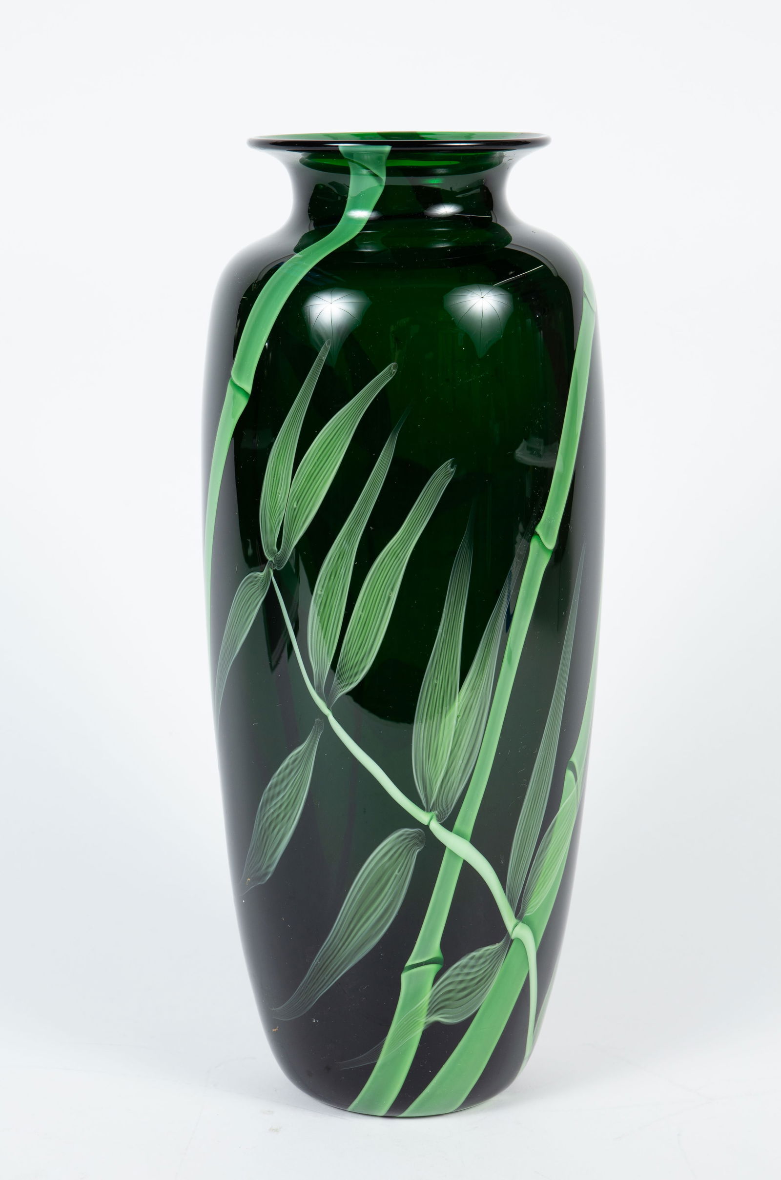 Orient & Flume Large Bamboo Vase- Bruce Sillars.: It is signed underneath, and dated 1983. It could use a light cleaning, but looks to be in overall good condition. It measures 6" x 6" x 16". The piece is surprisingly light for its size. In-house shi