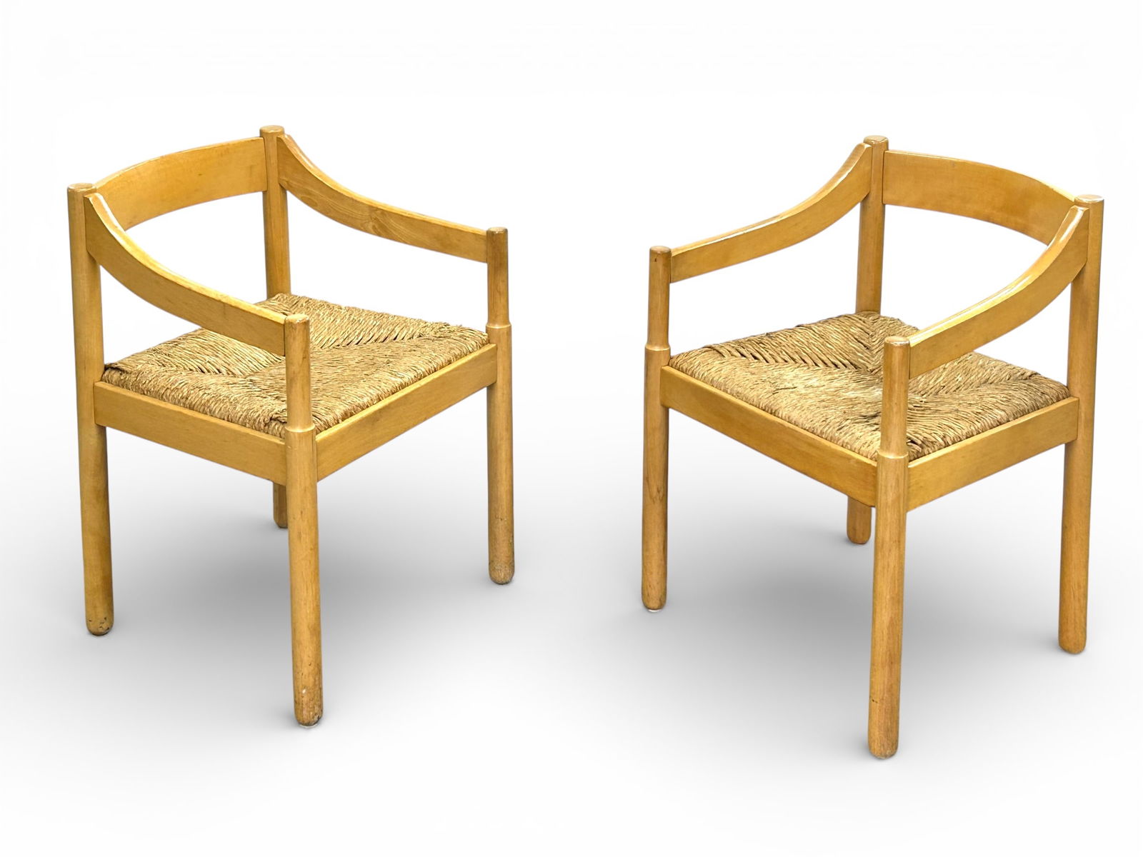 Pair of Hank Lowenstein Wicker Seat Chairs. (1 of 6)