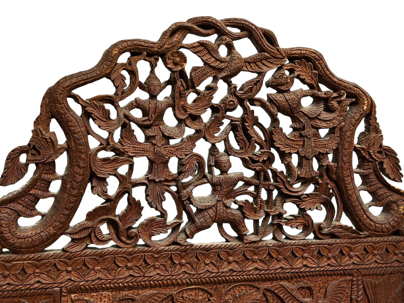 Ornately Carved Thai Screen. - 2