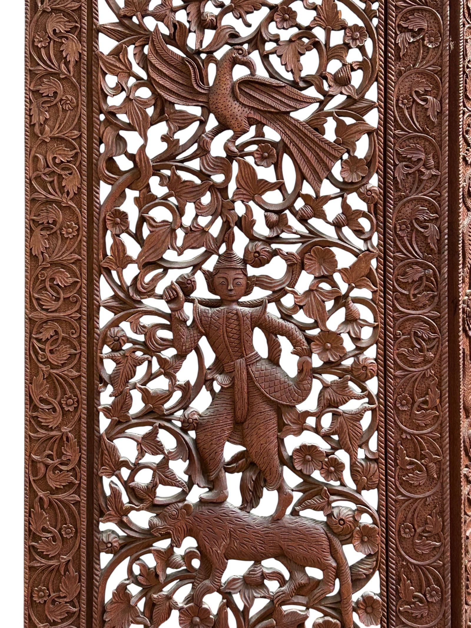 Ornately Carved Thai Screen. - 5