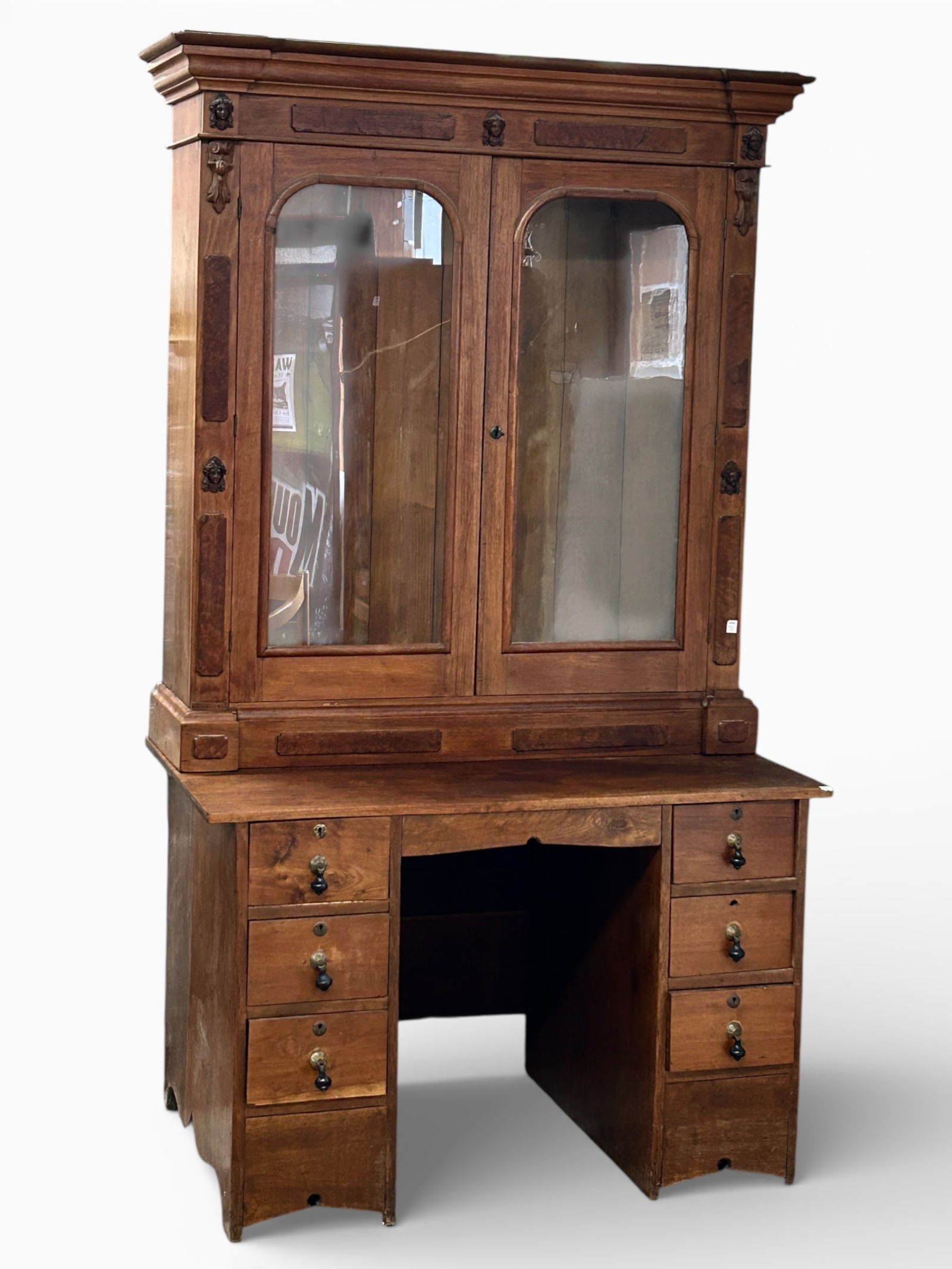 Victorian Walnut Secretary Desk / Bookcase. (1 of 9)