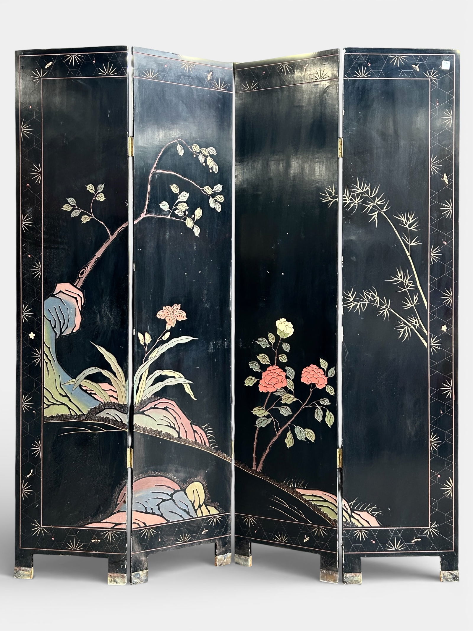 Four-Panel Asian Screen. - 2