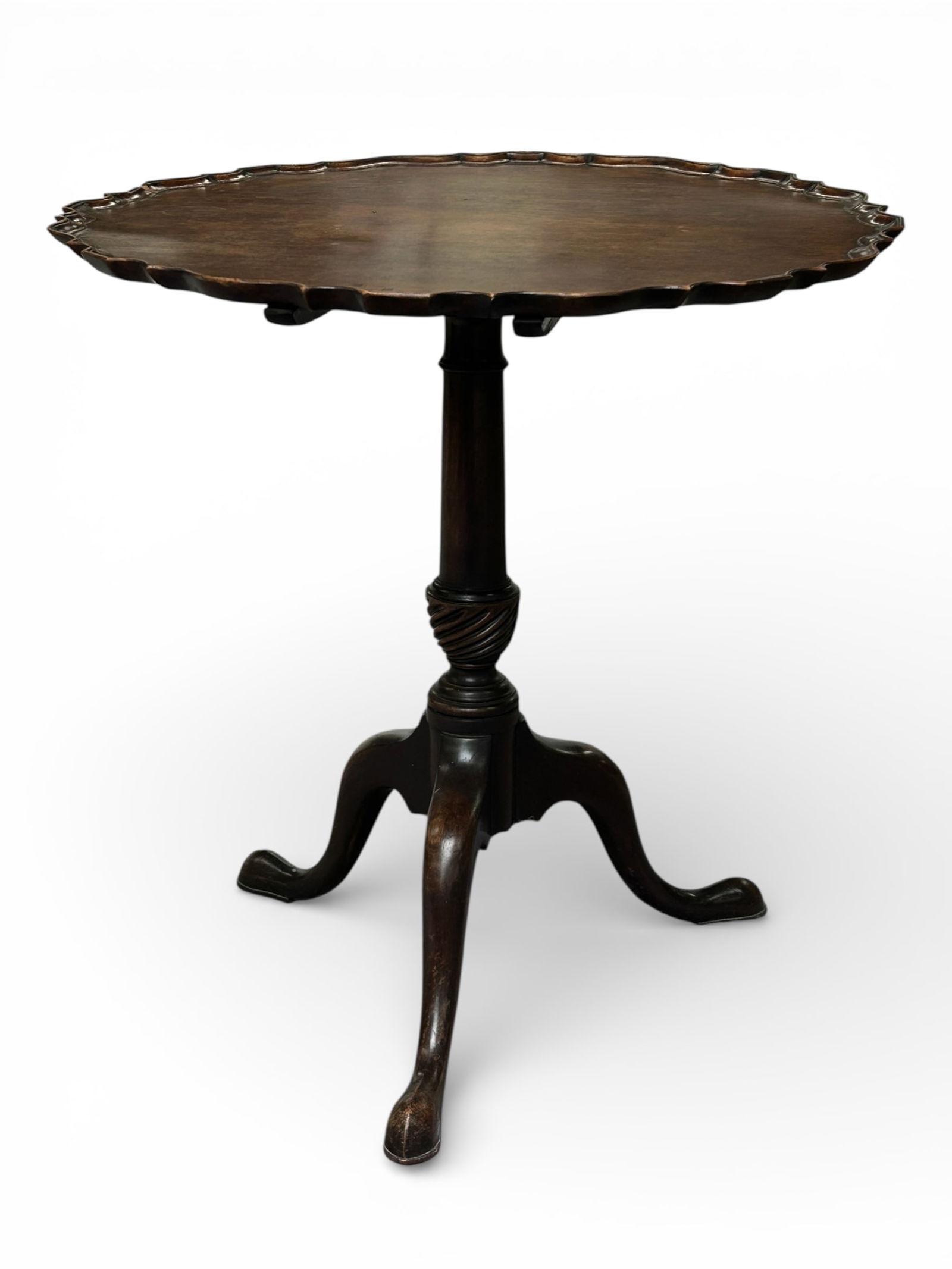 Mahogany Tilt Top Piecrust Table. - 5