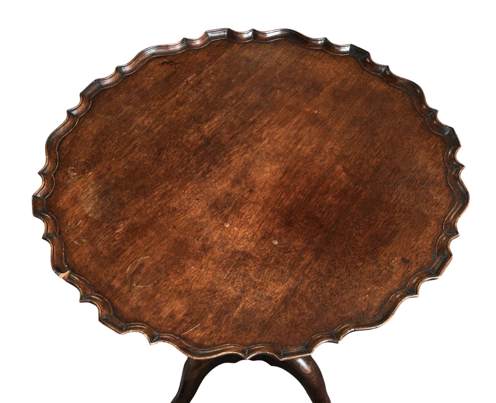 Mahogany Tilt Top Piecrust Table. - 6
