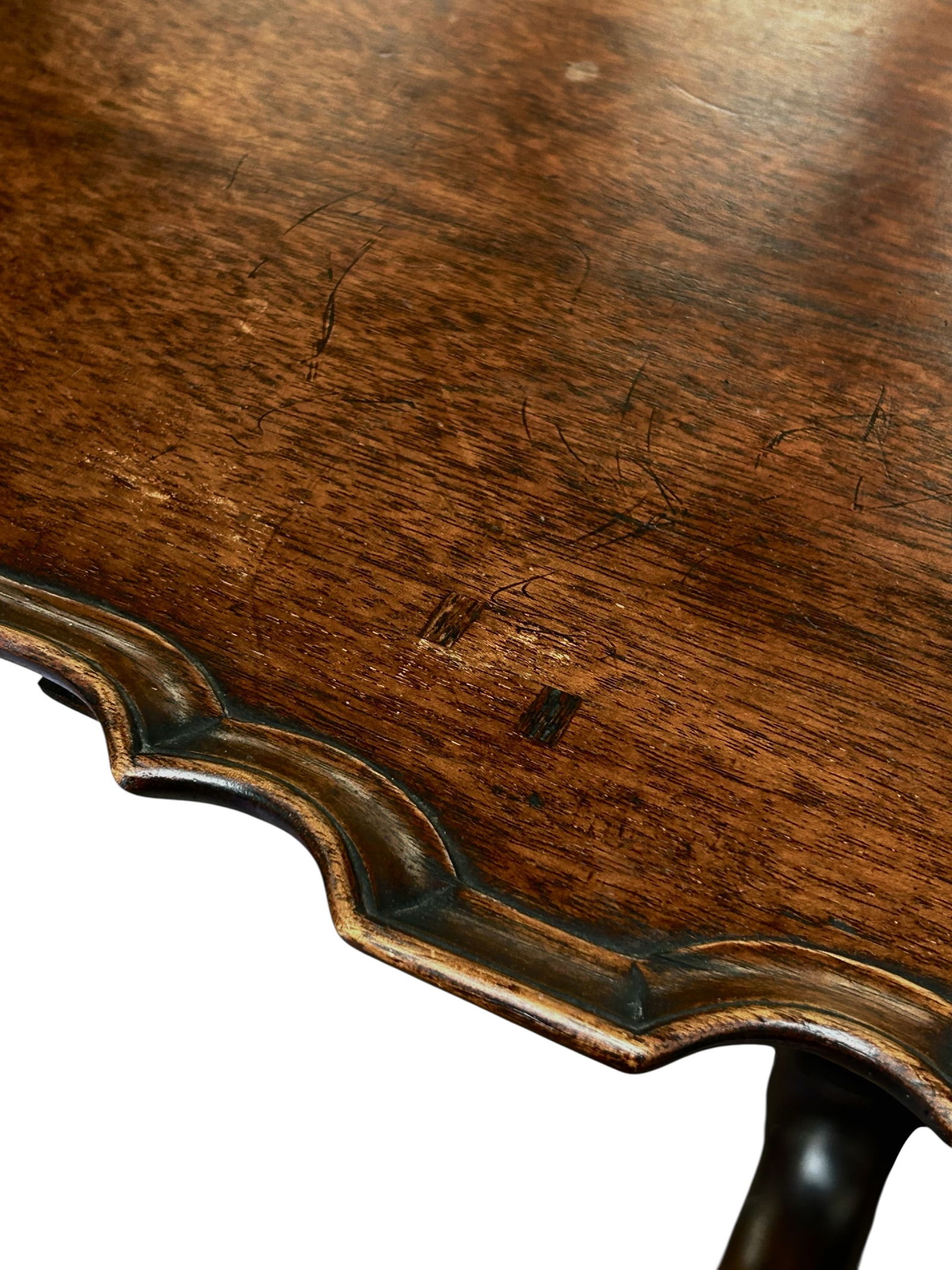 Mahogany Tilt Top Piecrust Table. - 7