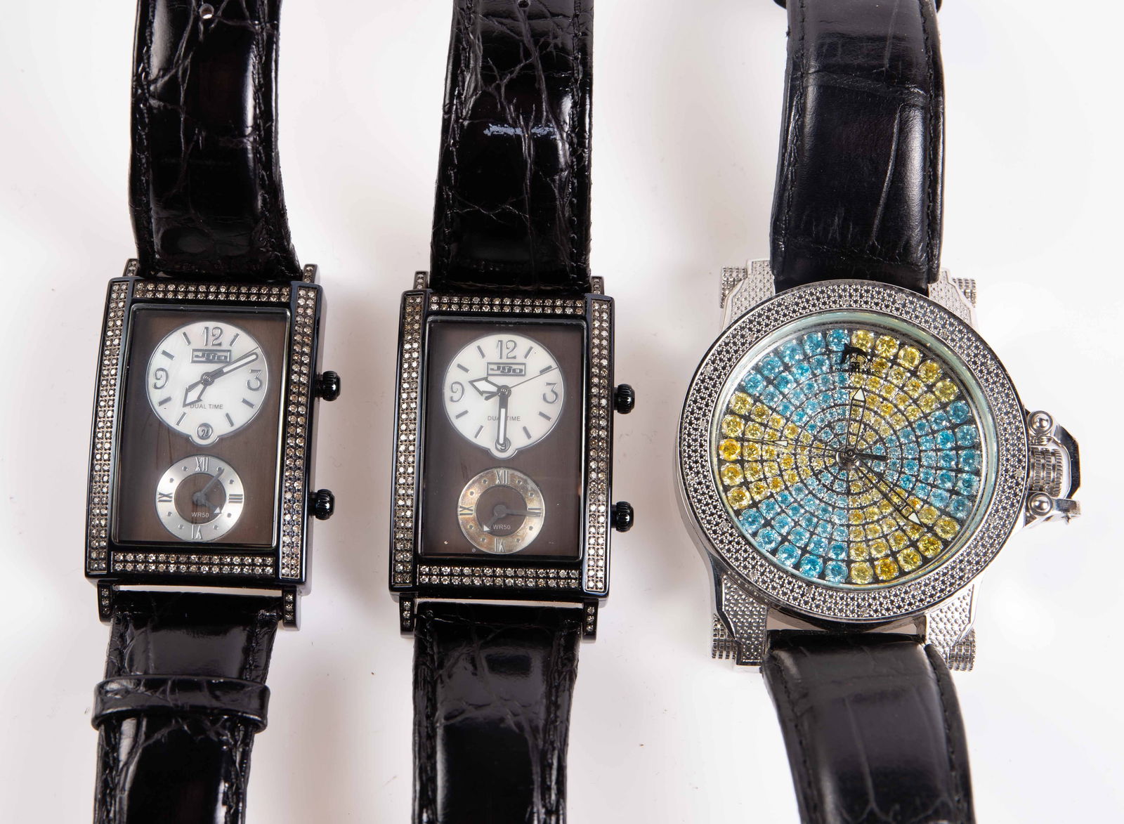 3 Diamond Watches - JOJO & Techno Master. (1 of 13)