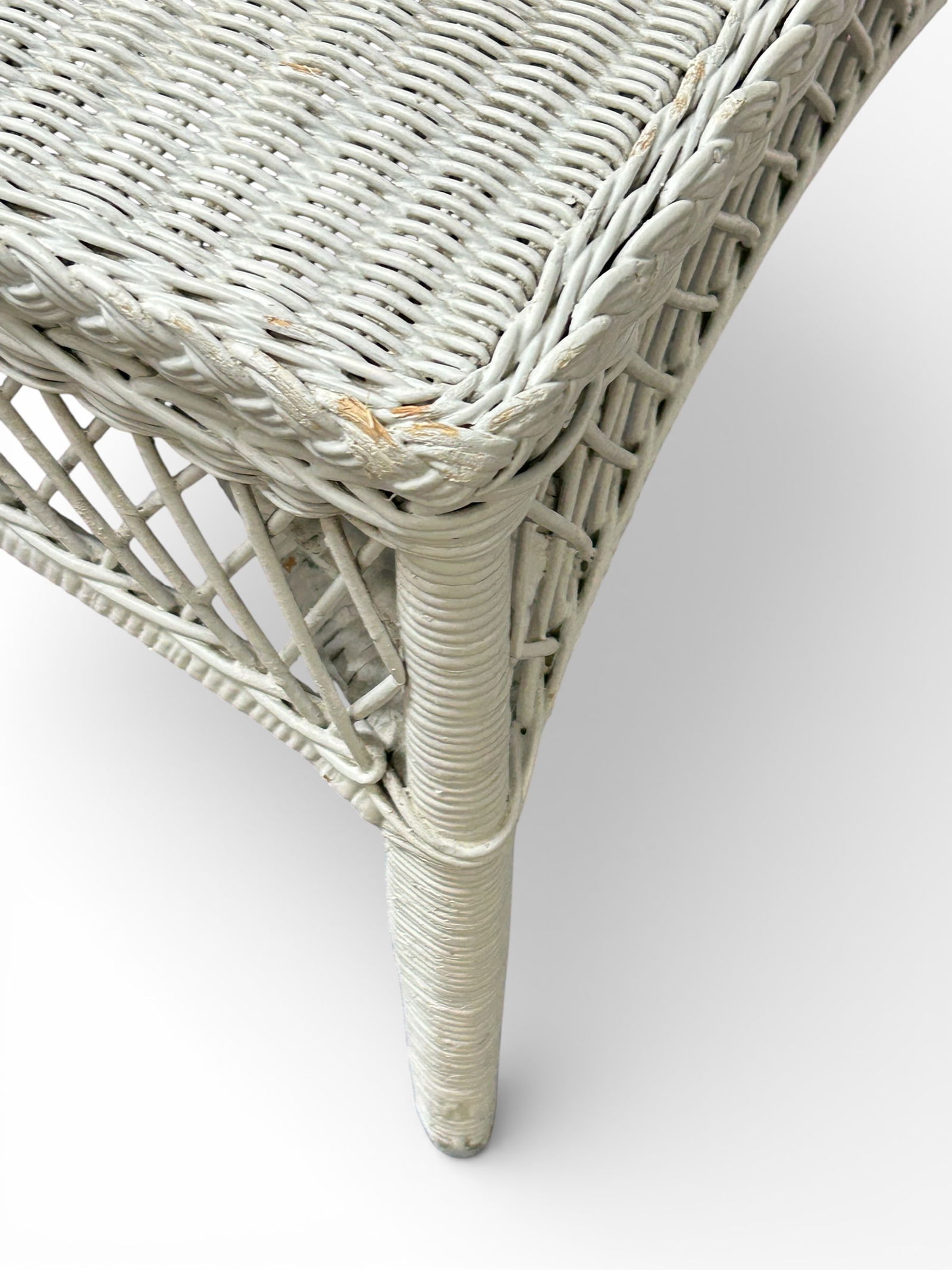 White Wicker Sofa & Three Tables. - 10