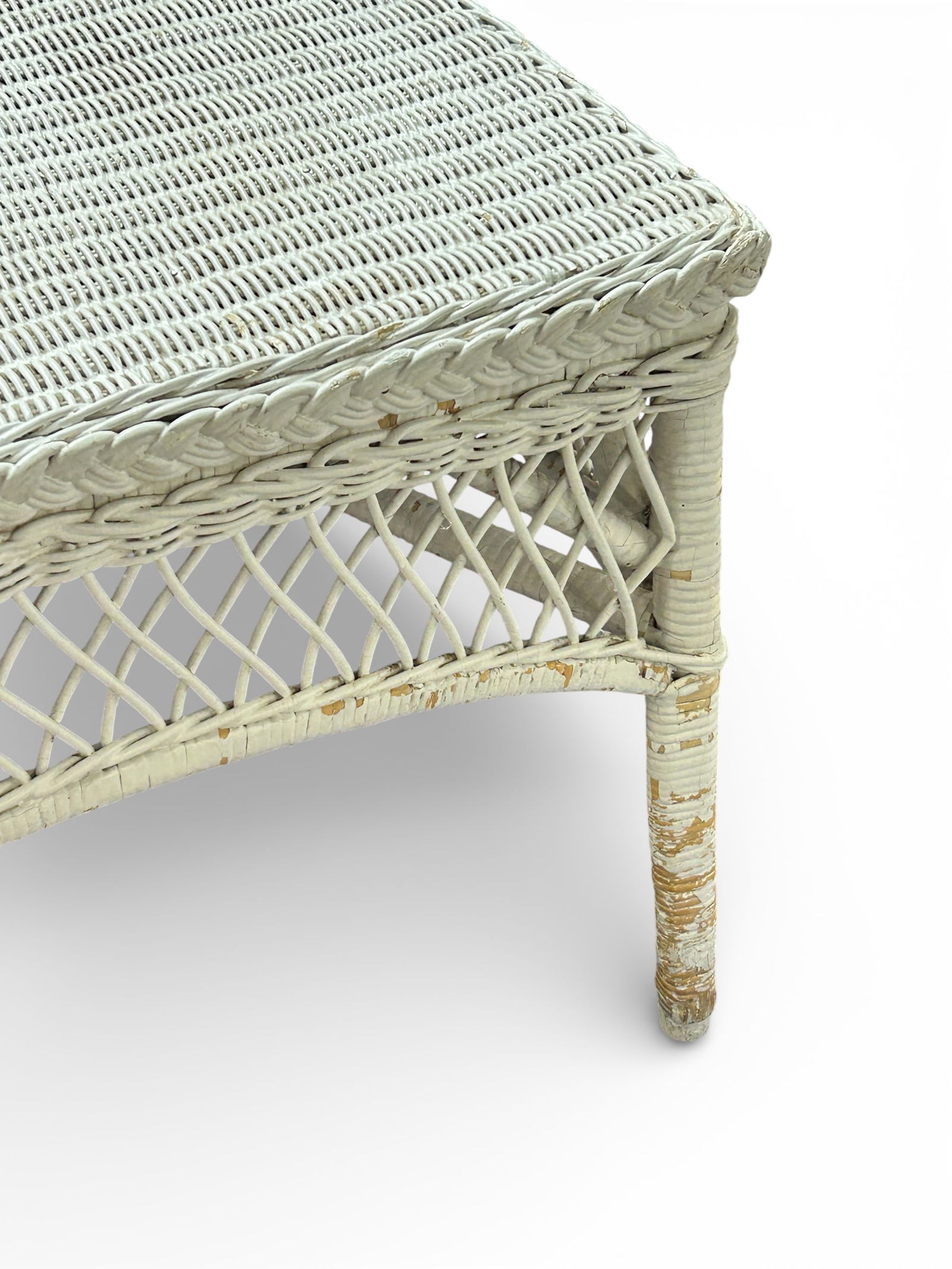 White Wicker Sofa & Three Tables. - 7