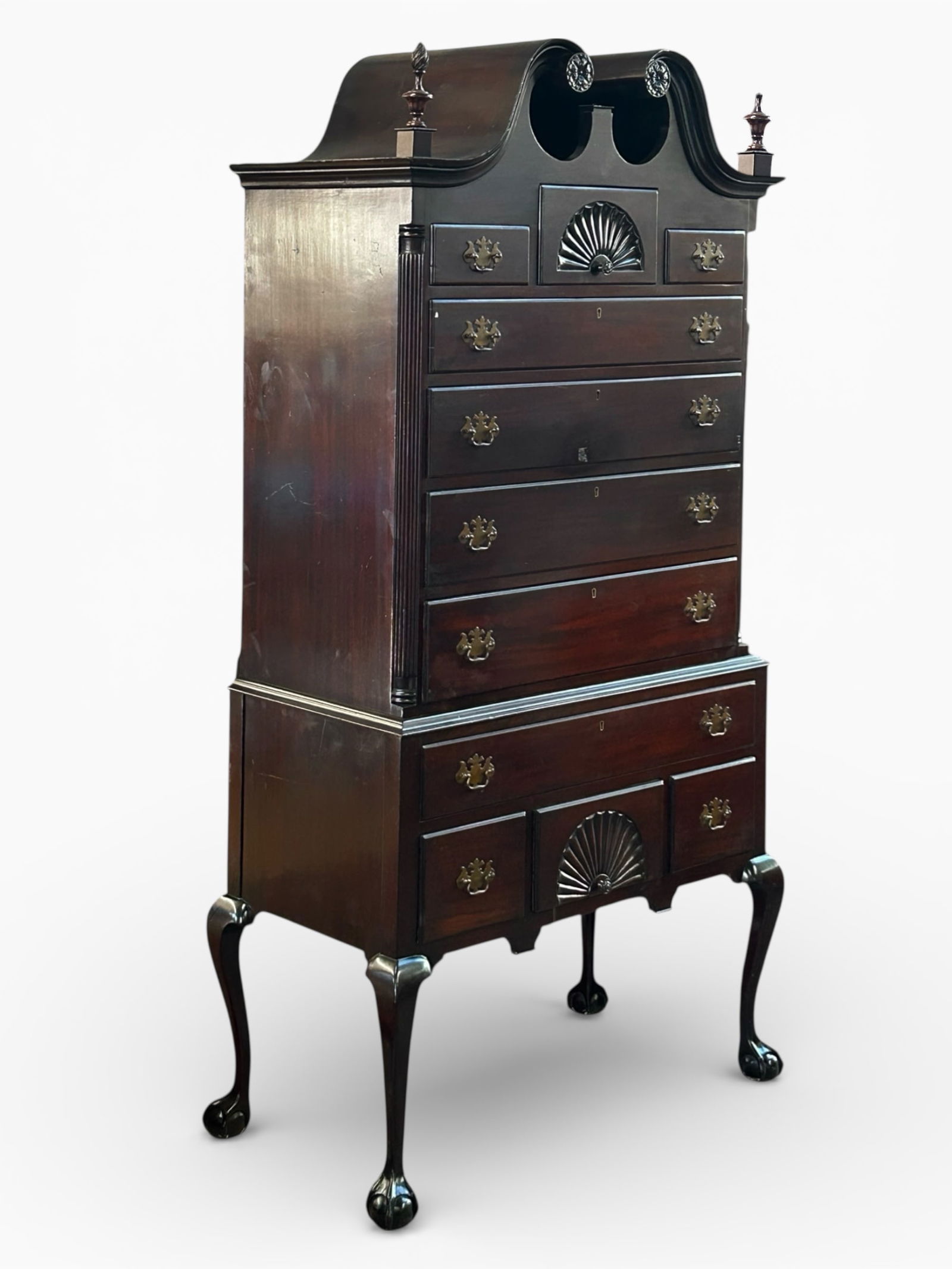 Mahogany Queen Anne Style Highboy (1 of 5)