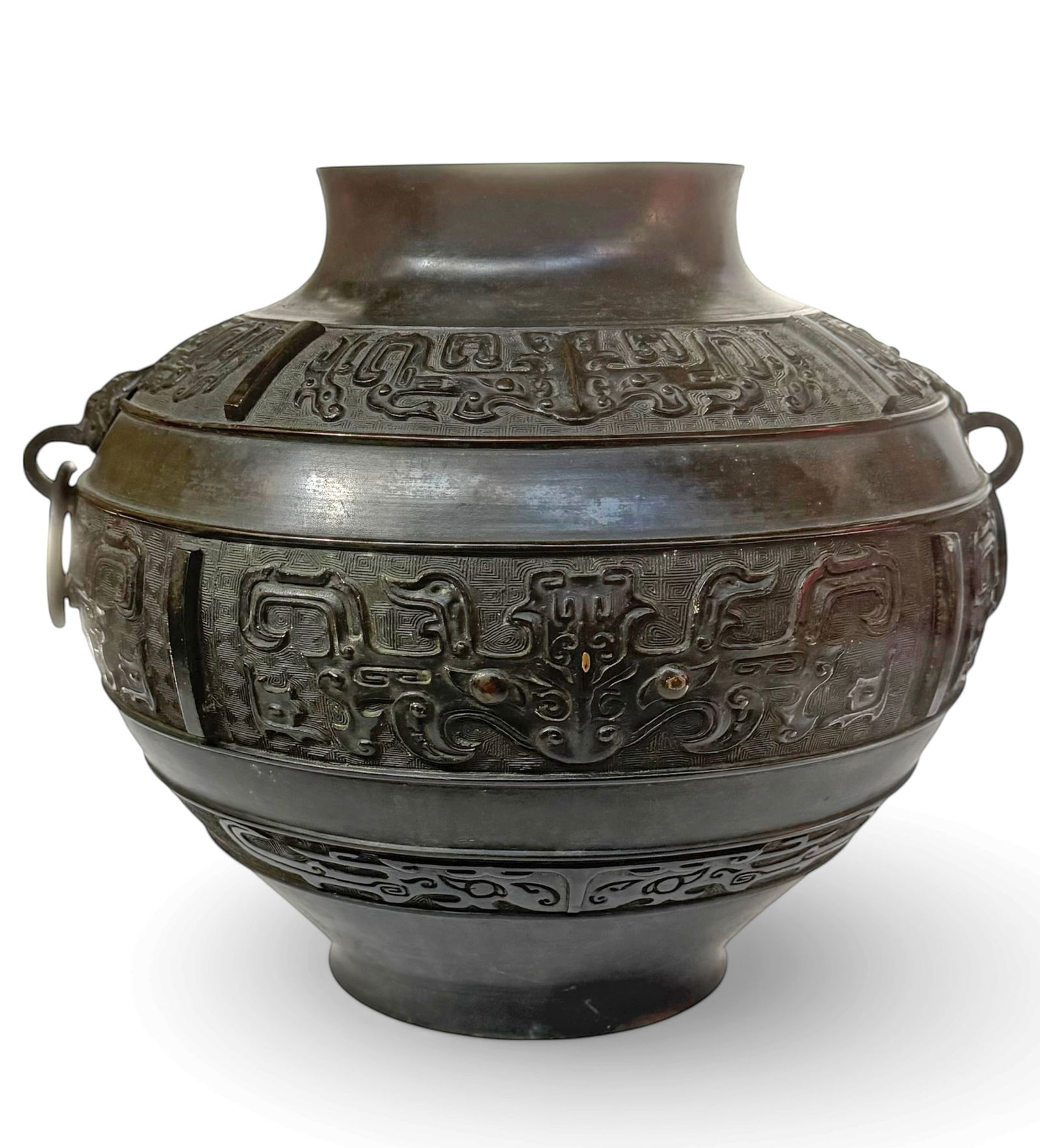 Large Chinese Archaic Style Bronze Vase. (1 of 7)