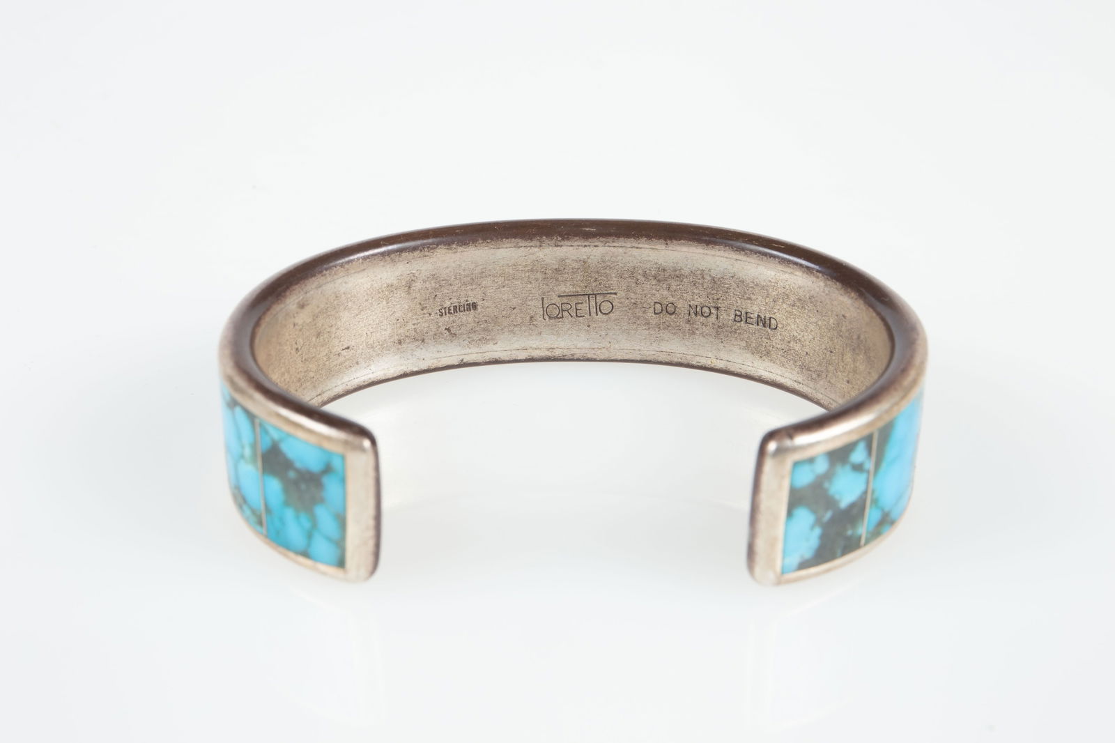 3 Sleeping Turquoise 925 Cuff Bracelets, Loretto. - 3