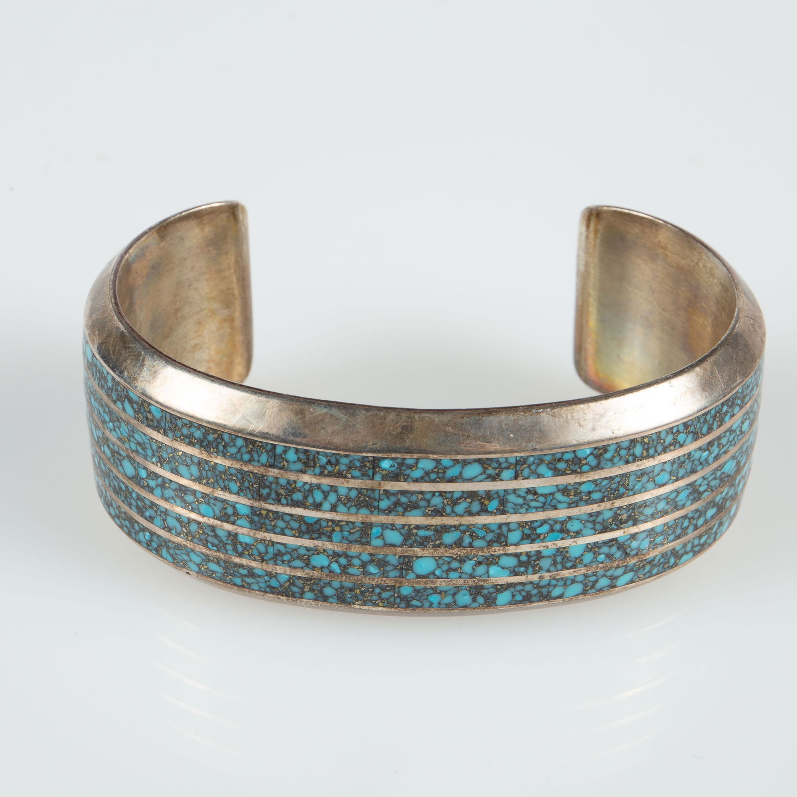 3 Sleeping Turquoise 925 Cuff Bracelets, Loretto. - 4