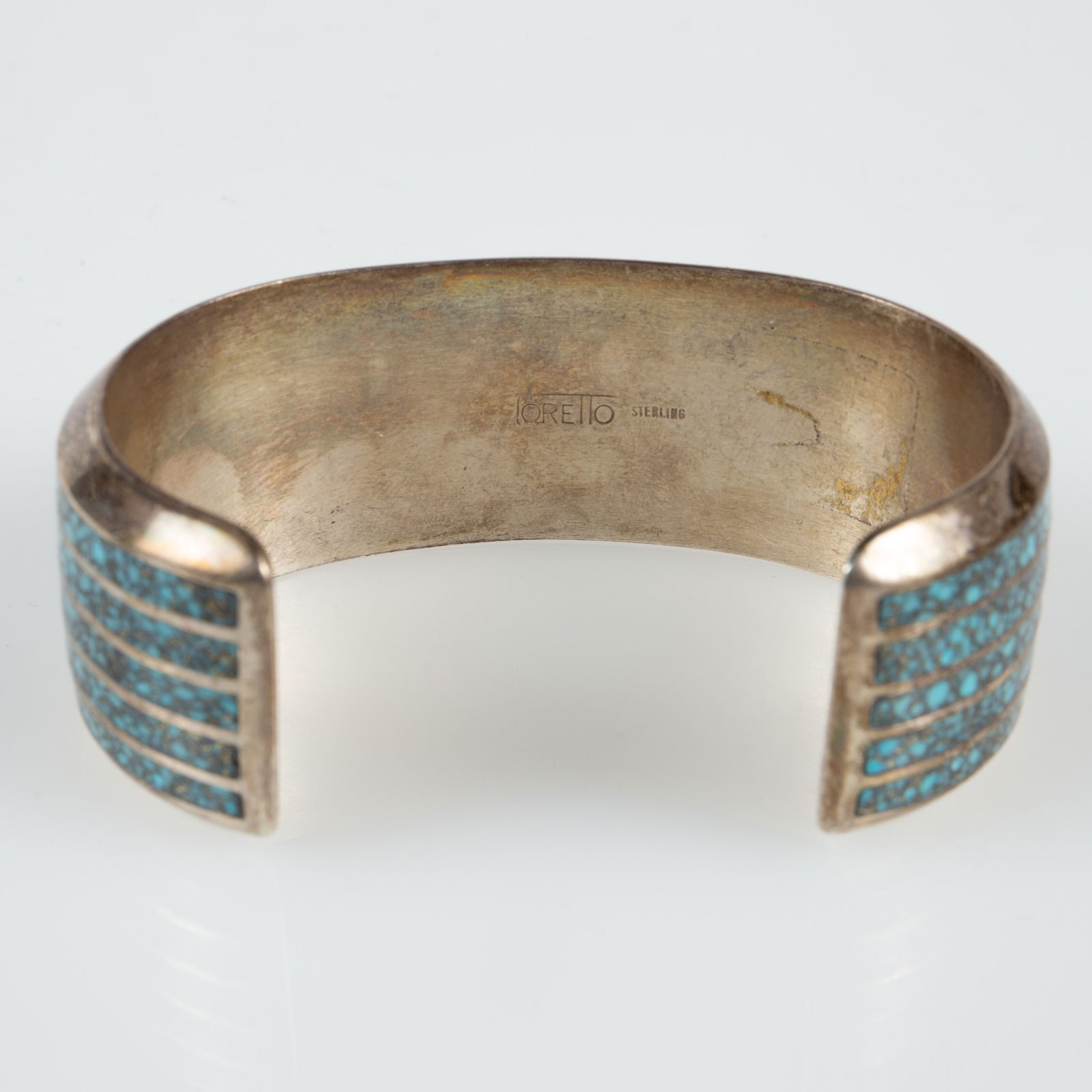 3 Sleeping Turquoise 925 Cuff Bracelets, Loretto. - 5