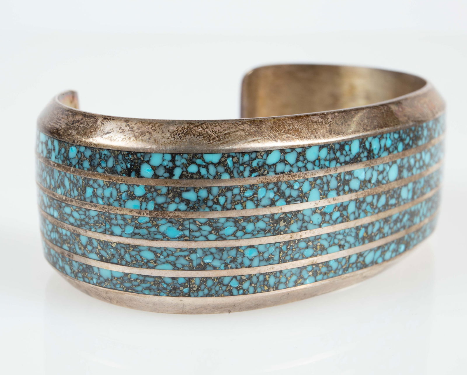 3 Sleeping Turquoise 925 Cuff Bracelets, Loretto. - 6