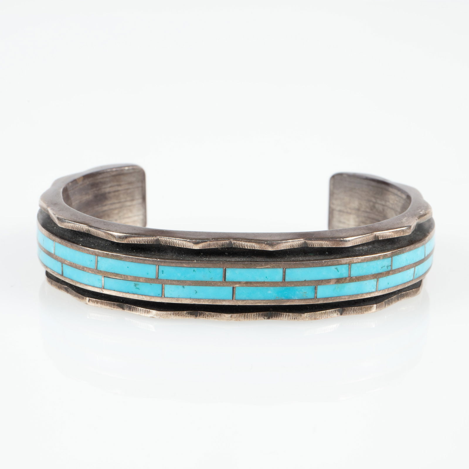 3 Sleeping Turquoise 925 Cuff Bracelets, Loretto. - 7