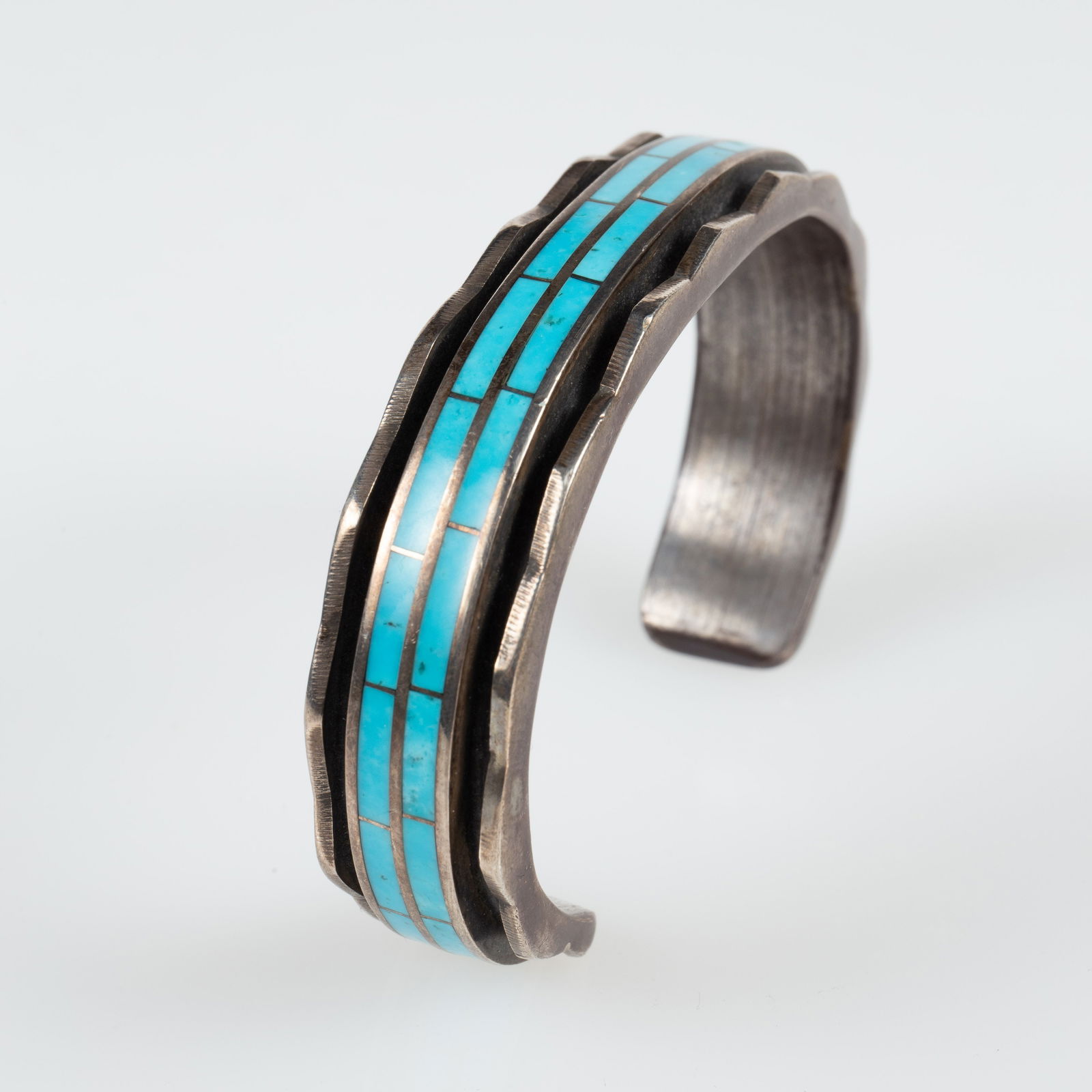 3 Sleeping Turquoise 925 Cuff Bracelets, Loretto. - 9