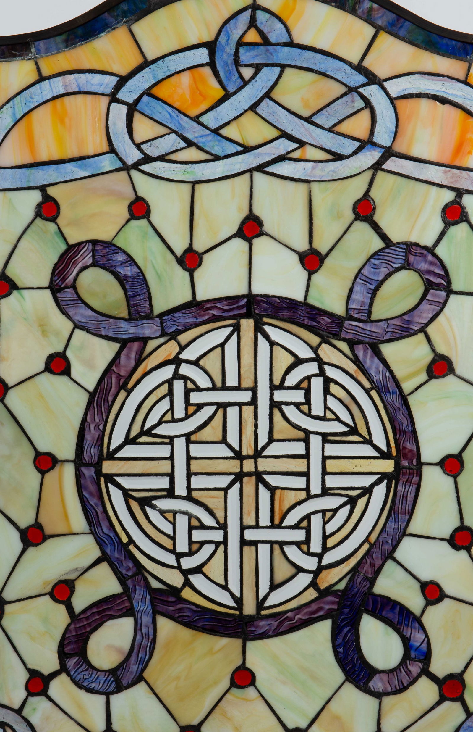 Celtic Knot Stained Glass Fire Screen. - 2