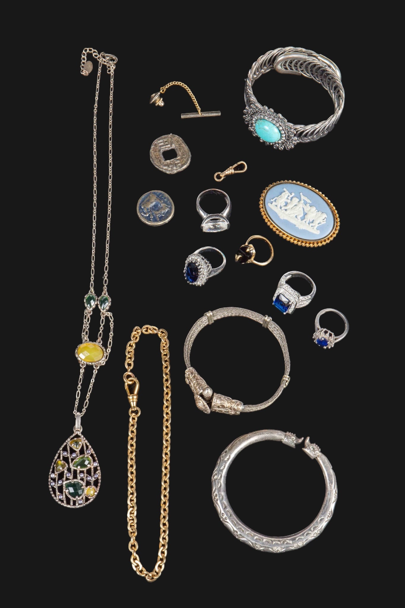 Lot Costume Jewelry Inc. Sterling, Wedgwood, G.F. (1 of 8)