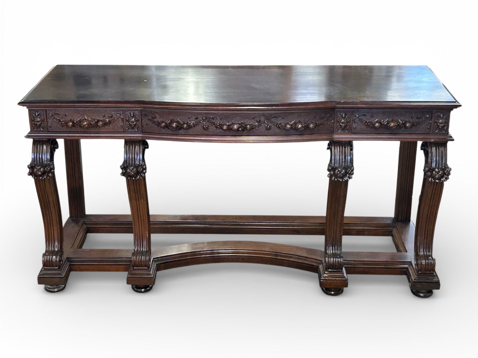 Lg. Carved Renaissance Revival Console Table. (1 of 12)