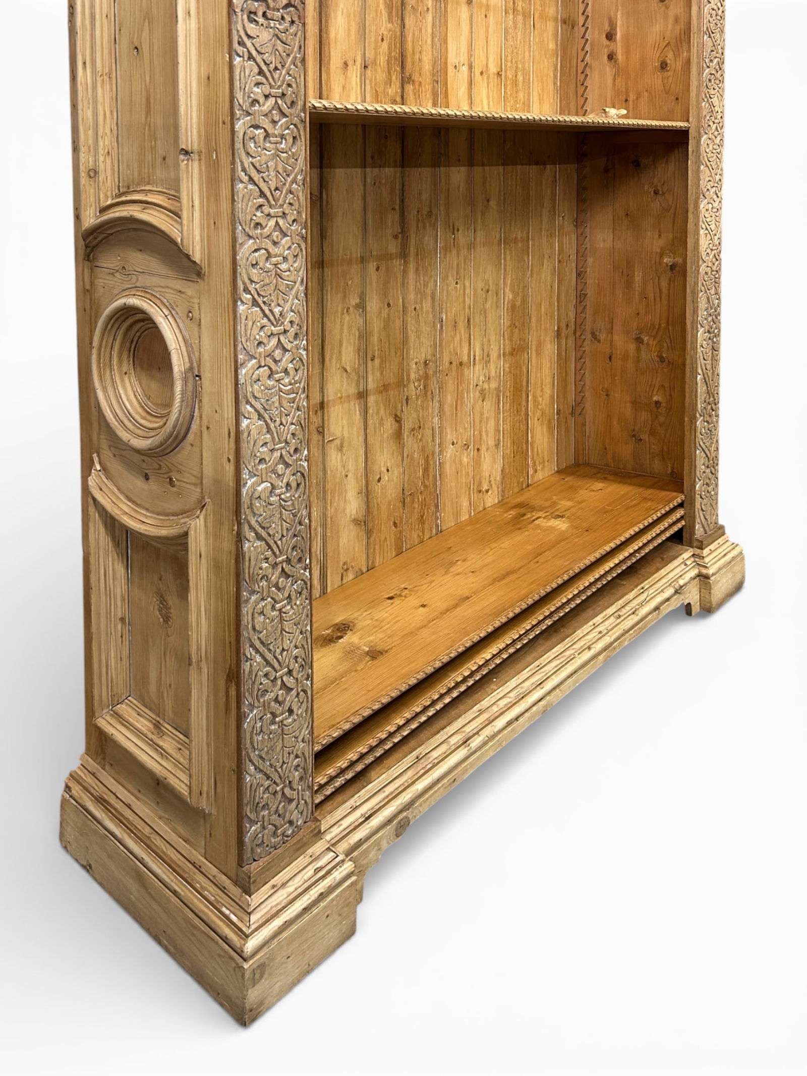 Large Carved Pine Bookcase. - 2
