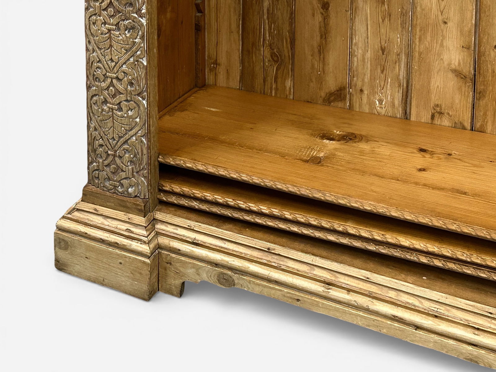 Large Carved Pine Bookcase. - 7