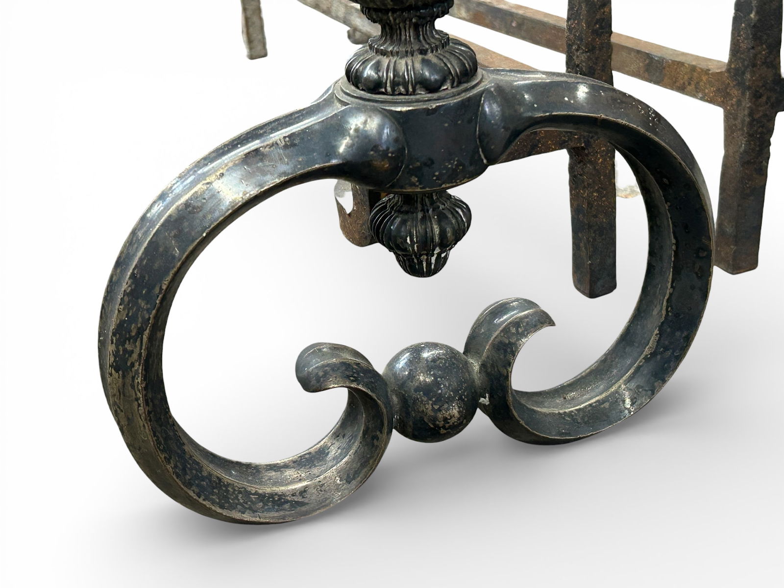 Antique Silver Plated Andirons. - 4