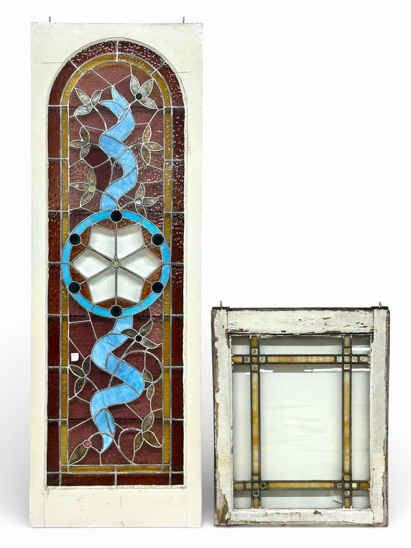 Two Leaded Stained Glass Windows, inc. Prairie. (1 of 10)
