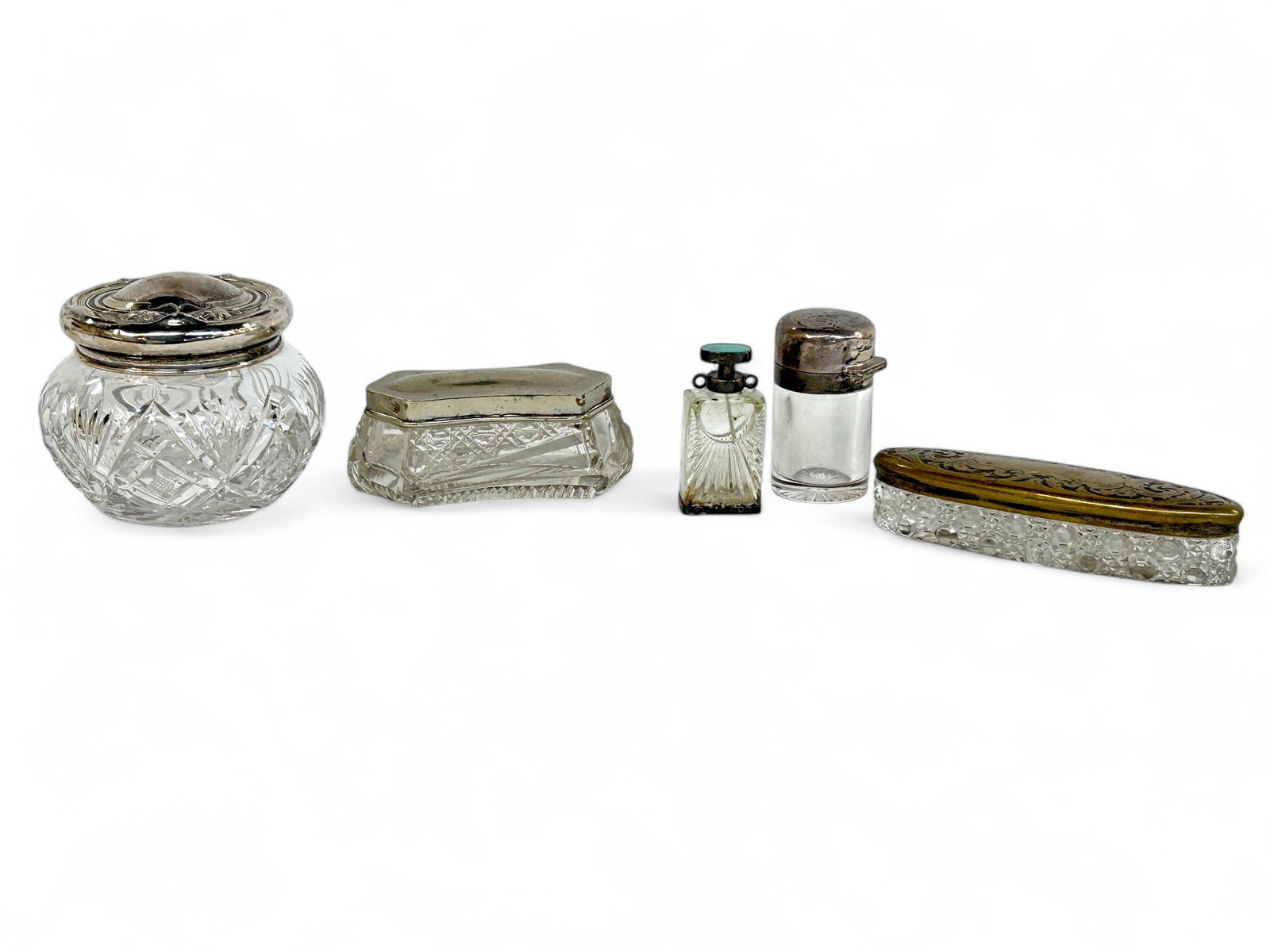 5 Vanity Jars & Bottles, Some w/ Sterling Tops. (1 of 20)