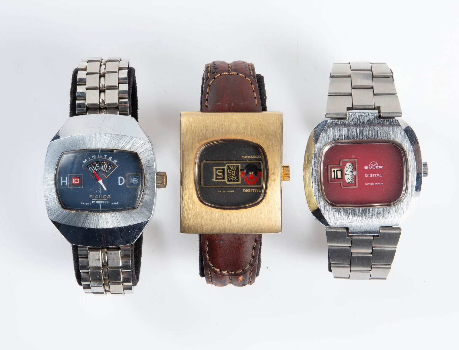 3 Jump Hour Watches - Sindaco, Sicura, Buler. (1 of 8)