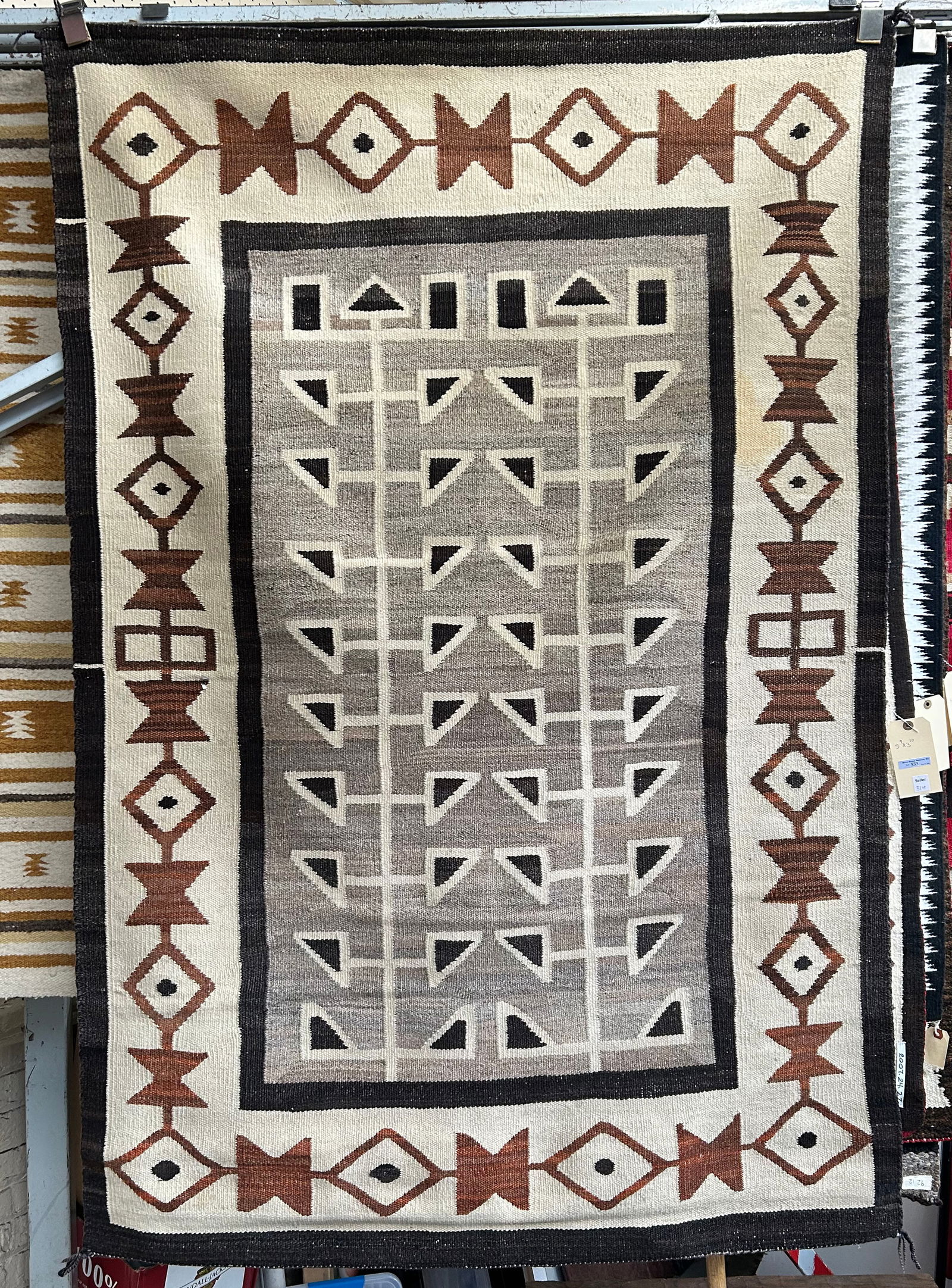 3' 10" x 5' 9" Navajo Rug, Earth Tones. (1 of 3)