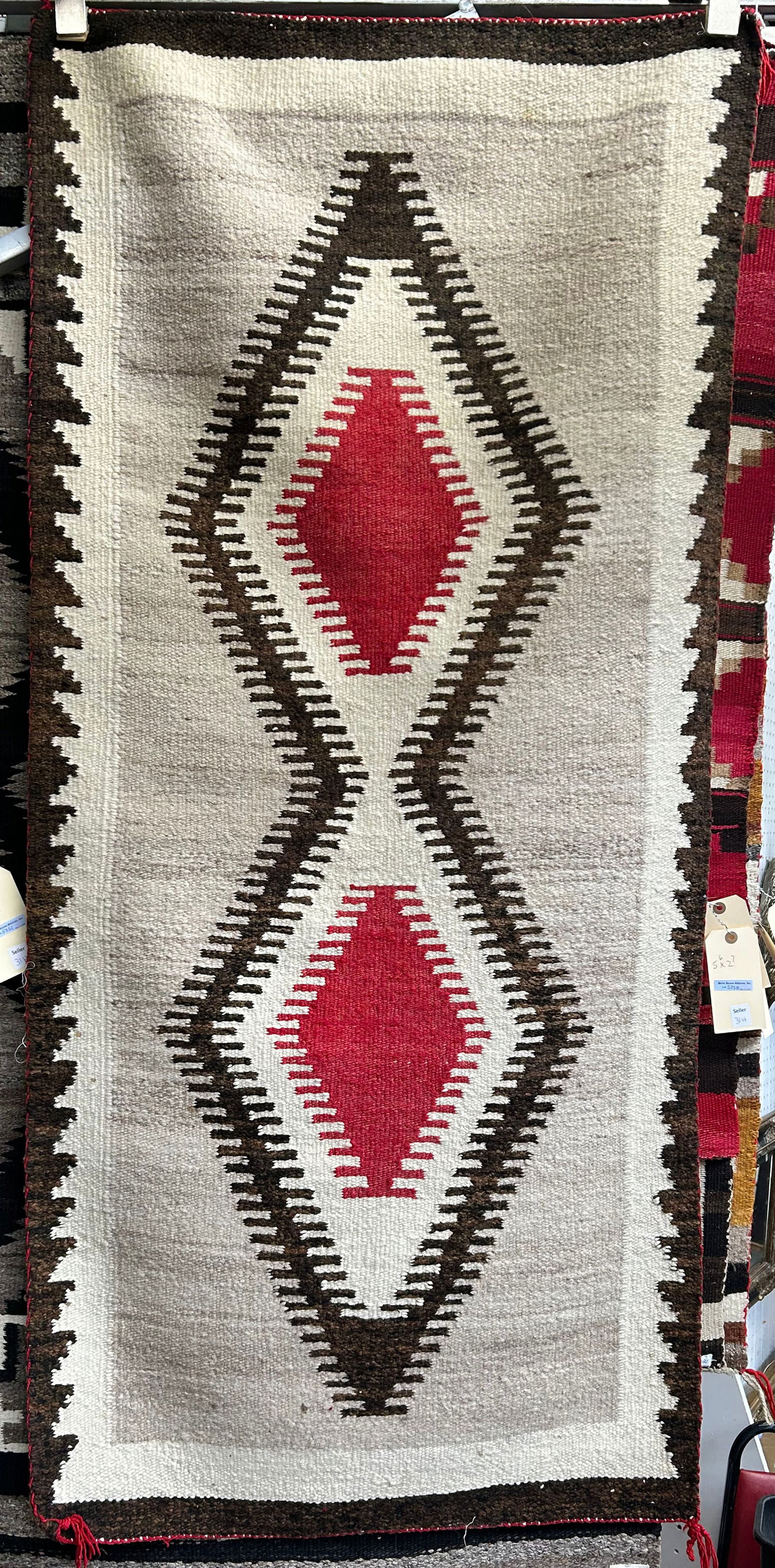 2' 7" x 5' 6" Navajo Runner Type Rug. (1 of 3)