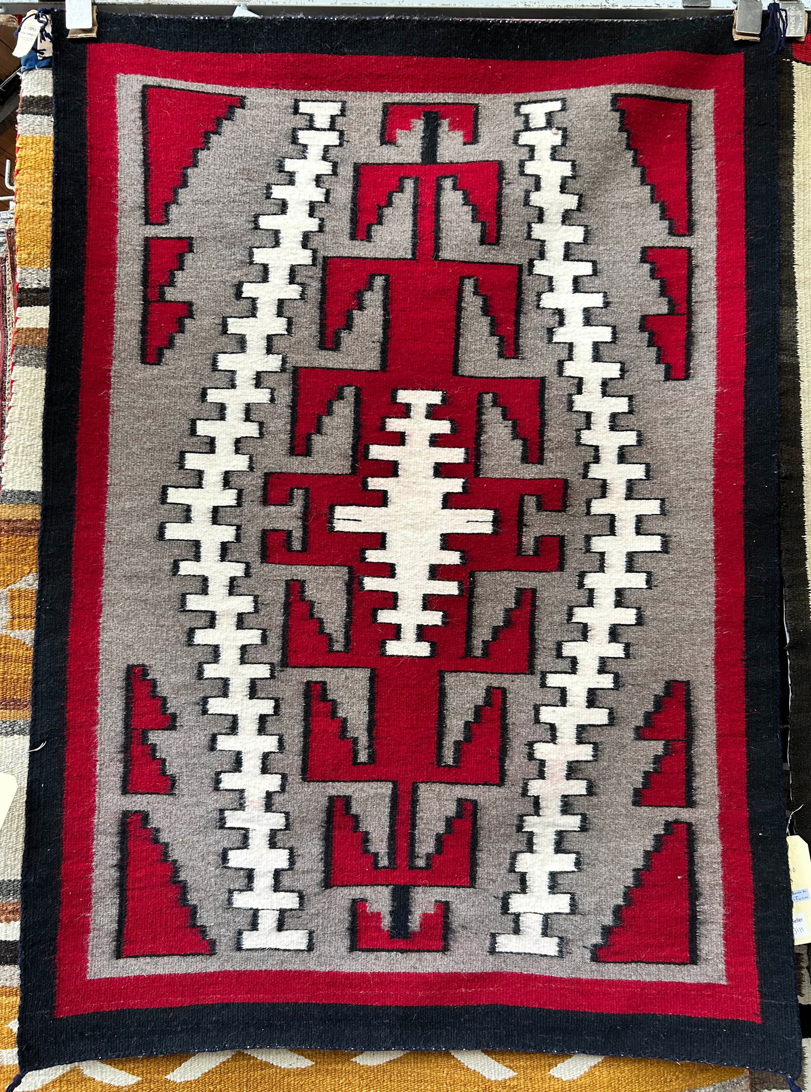 3' x 4' 3" Navajo Eye Dazzler Rug.: The rug looks to be on the newer side. It is in excellent condition. In-house shipping is available for this rug. Please see our website regarding our in-house shipping procedures.
