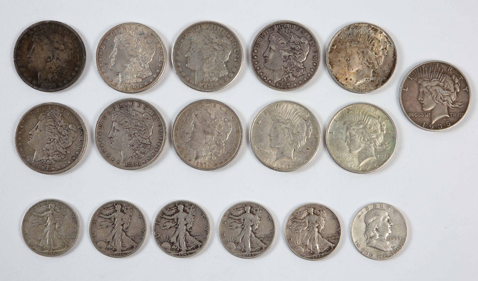 Lot of Common Circulated Silver & Half Dollars. (1 of 9)