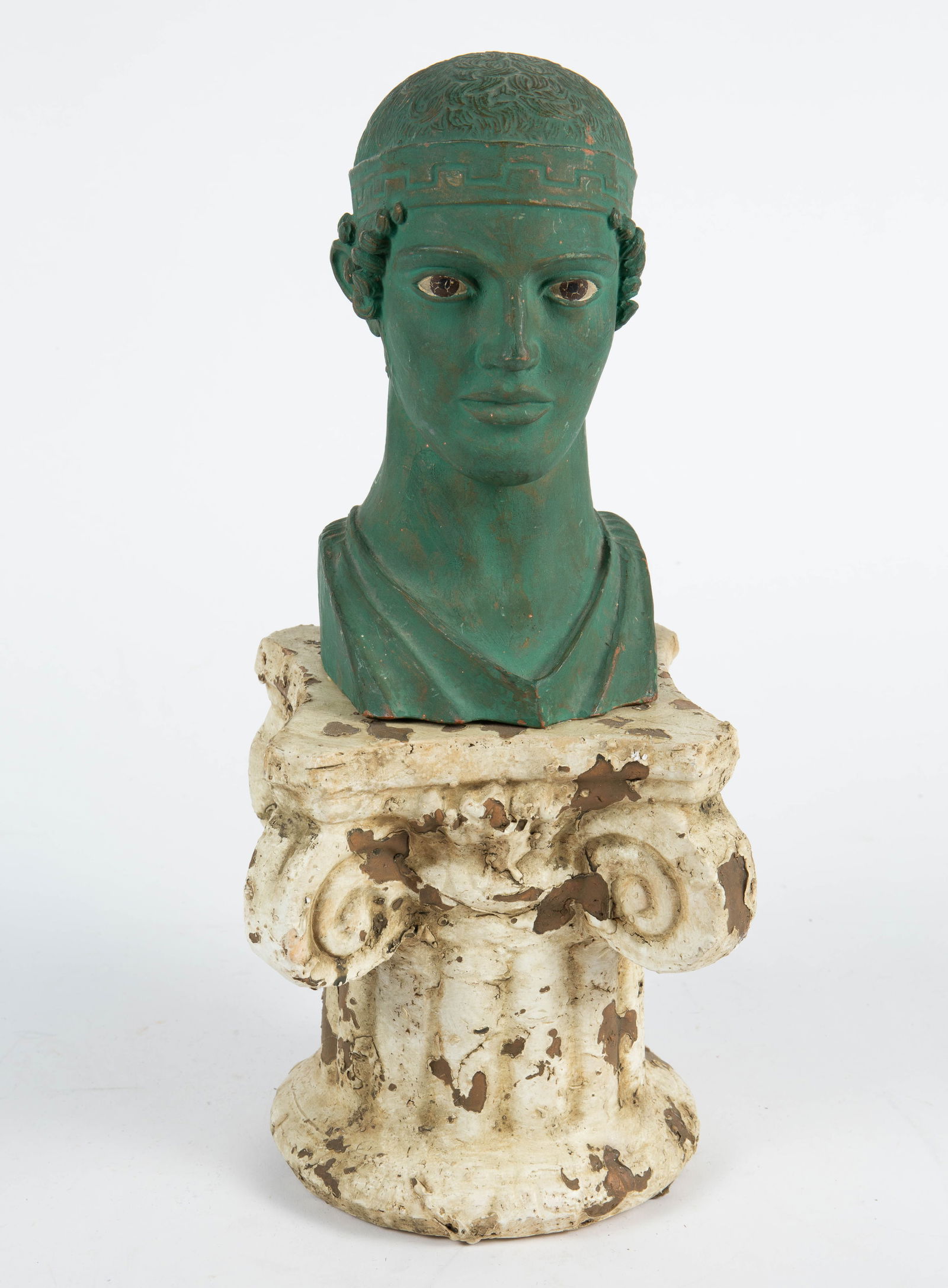 Grand Tour Painted Terracotta Classical Bust. (1 of 5)
