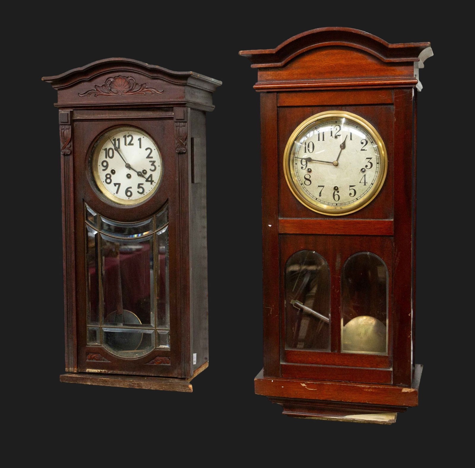 2 Antique Chime Clocks - D.R.P. & Waterbury. (1 of 11)