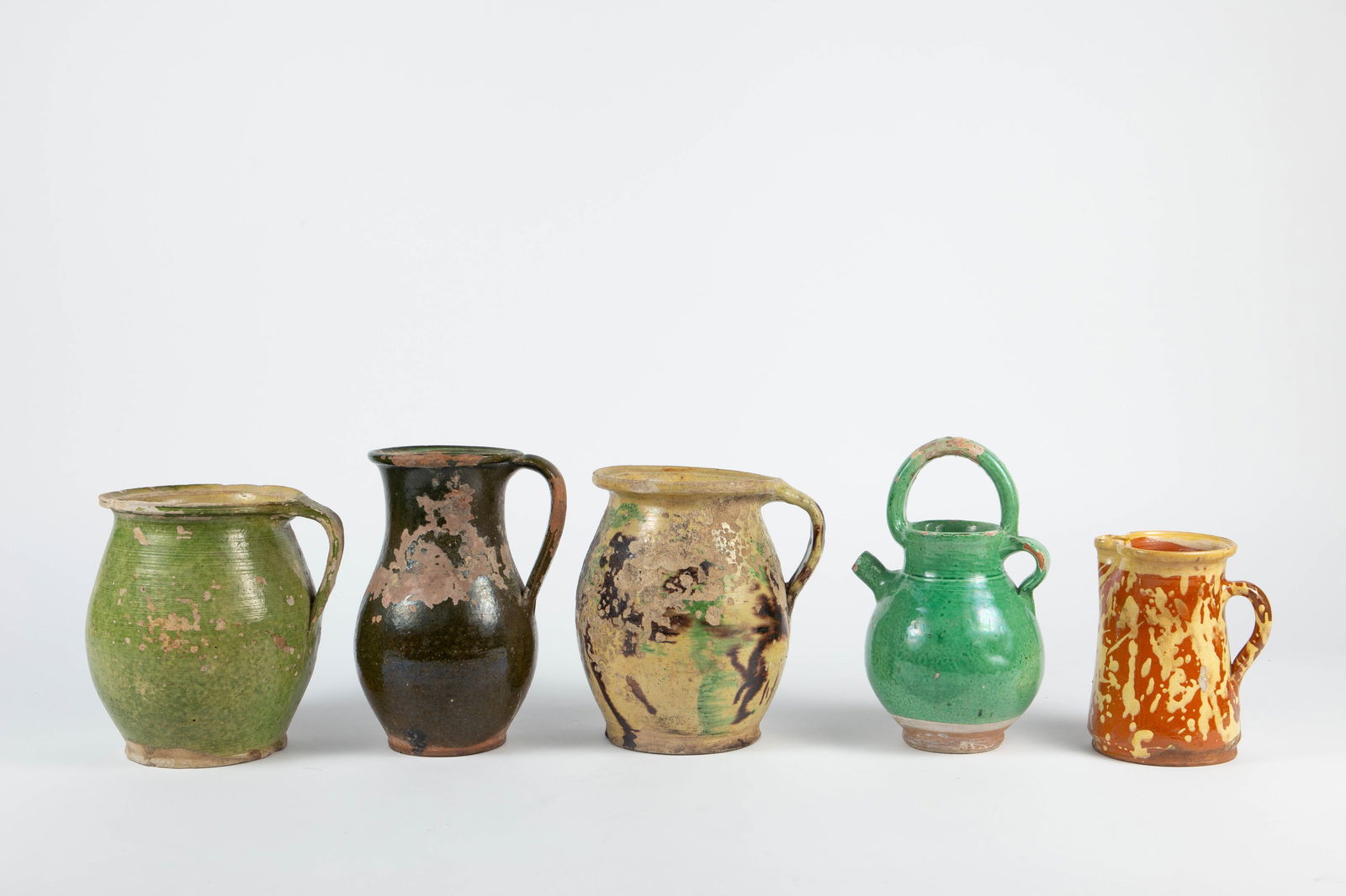 Lot of 5 Mostly French Confit Earthenware Pots. (1 of 11)