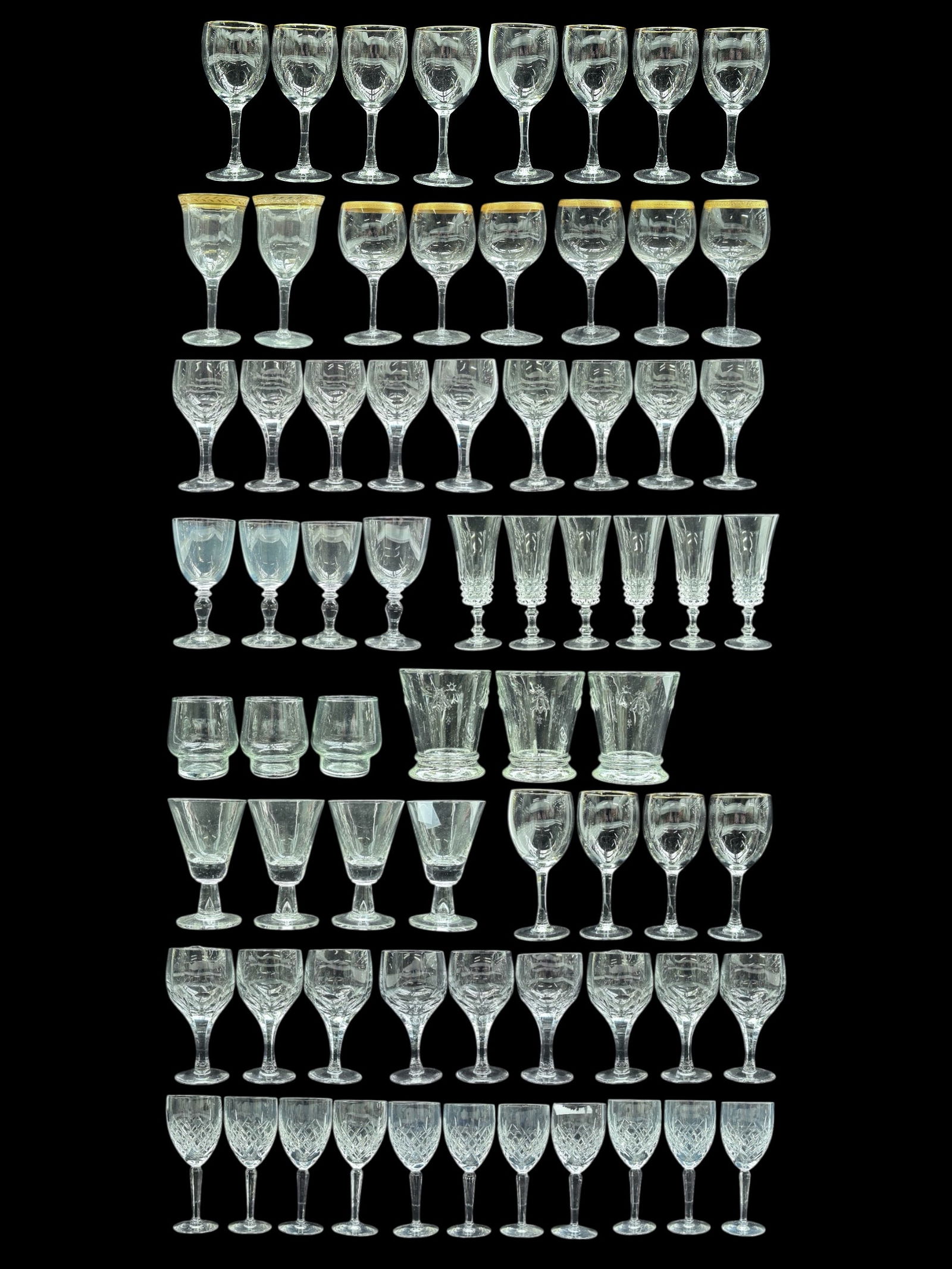 Lot of Assorted Glass & Crystal Stemware. (1 of 16)