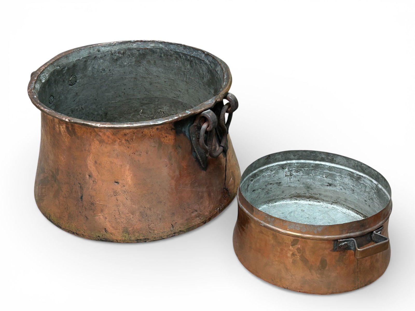 2 Antique Copper Cauldrons or Pots inc. Dovetailed (1 of 7)